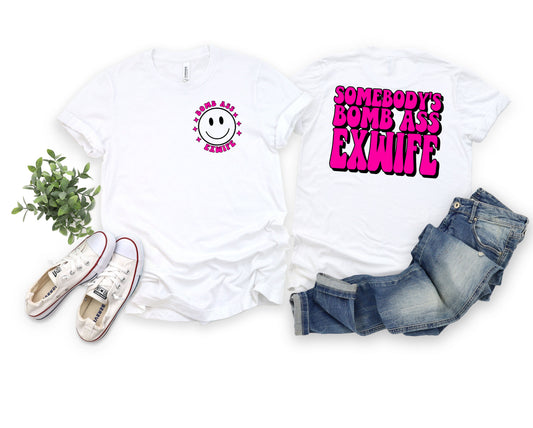 Wholesale Bomb Ass Exwife Graphic Tee - White Tee