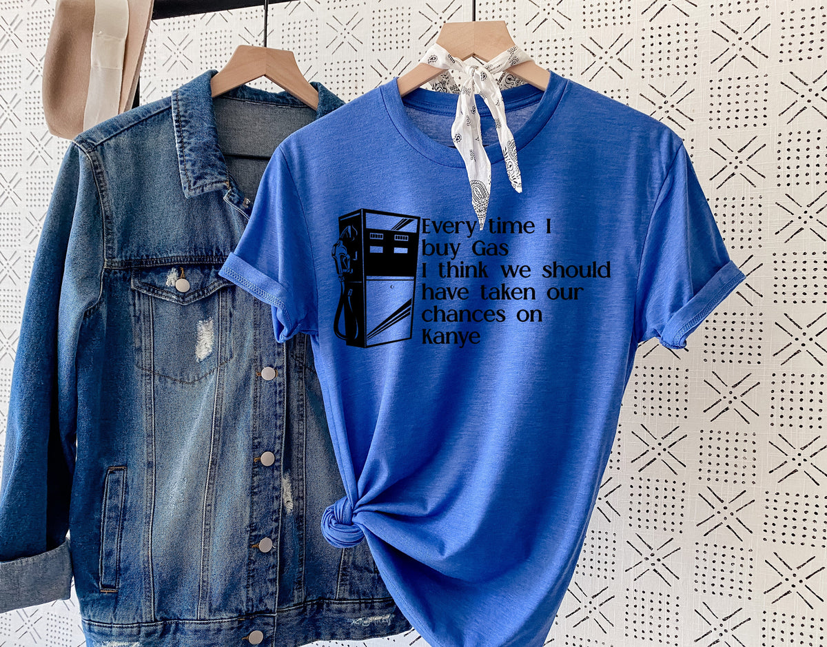 Wholesale Every Time I Buy Gas Graphic Tee - White