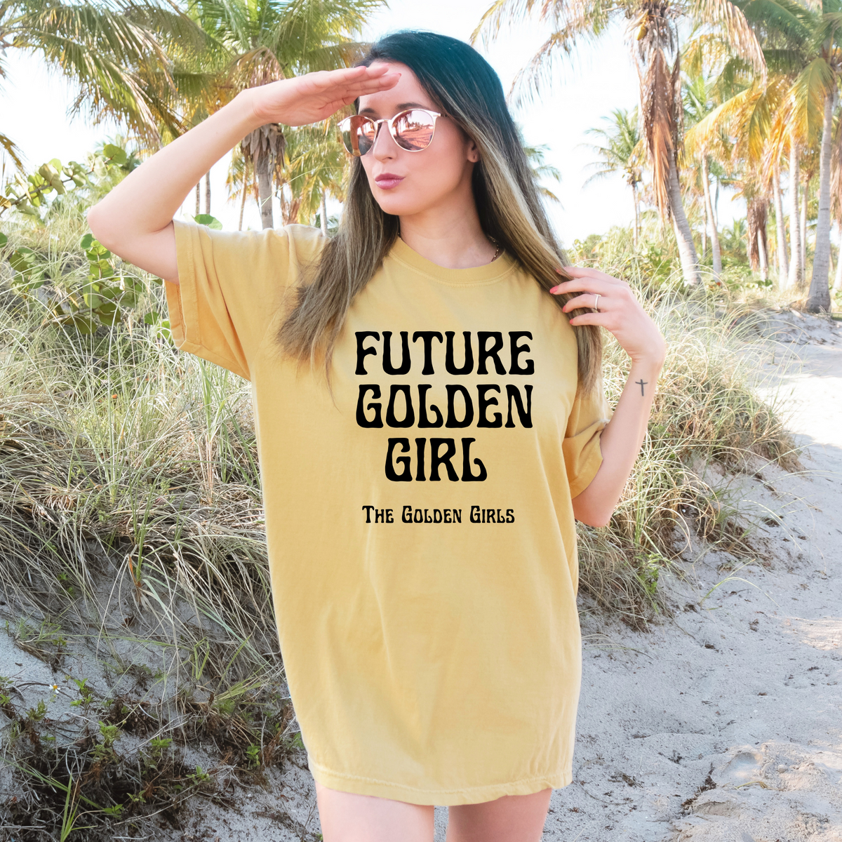 Wholesale Future Golden Girl Graphic Tee - CC Mustard