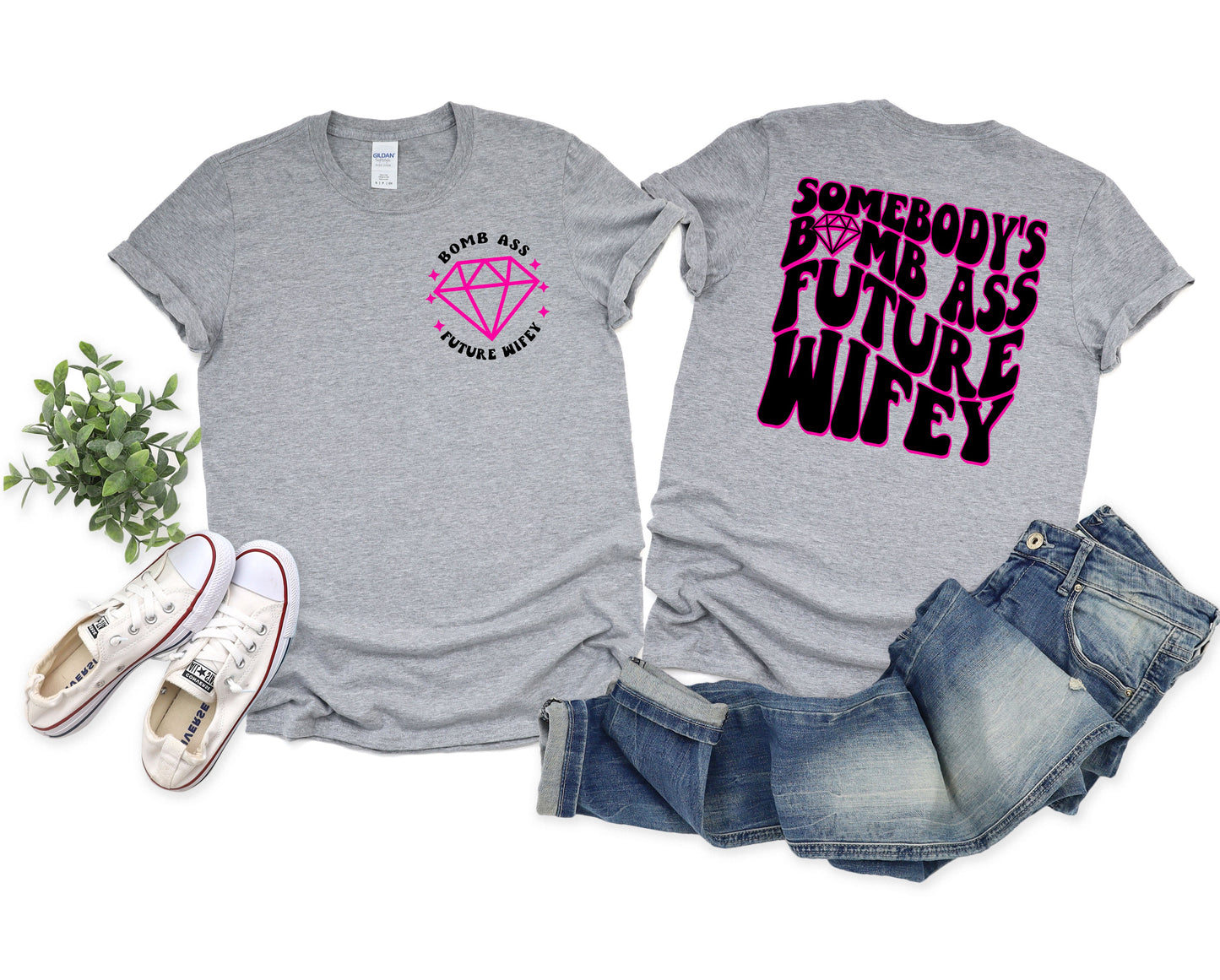 Wholesale Future Wifey Graphic Tee - White Sweatshirt