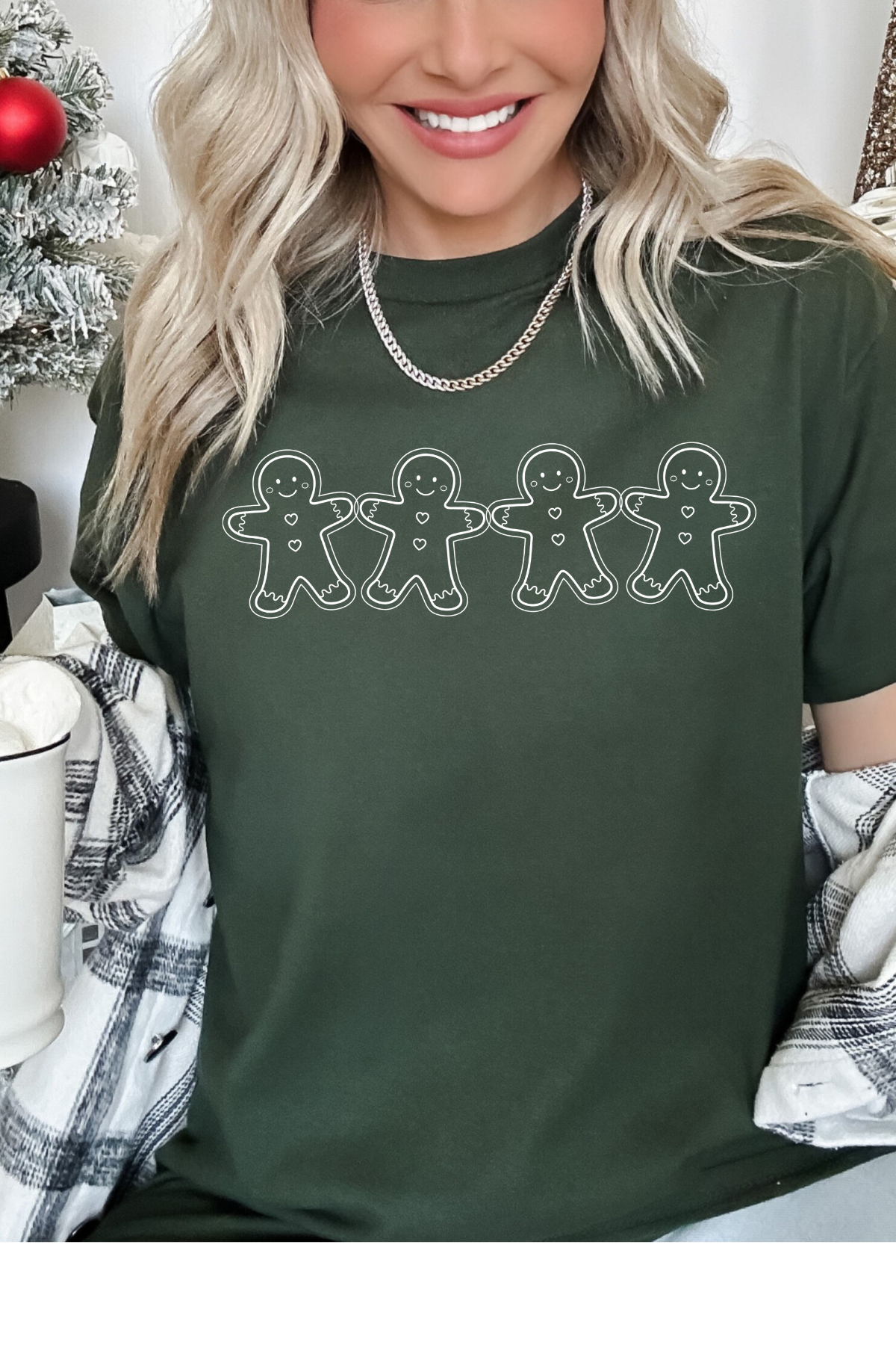 Wholesale Xmas #2 Green - Gingerbread #2 - Forest Green Gildan Tee