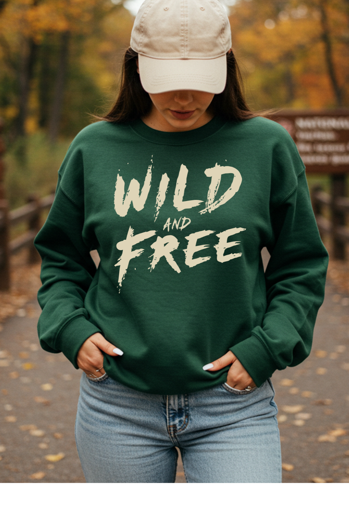 Wholesale Shadows & Spots - Wild and Free #9 - Forest Gildan Sweatshirt