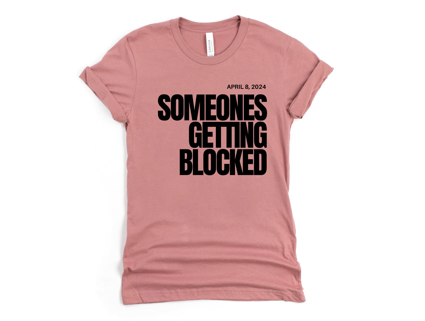 Wholesale Getting Blocked Graphic Tee - Mauve
