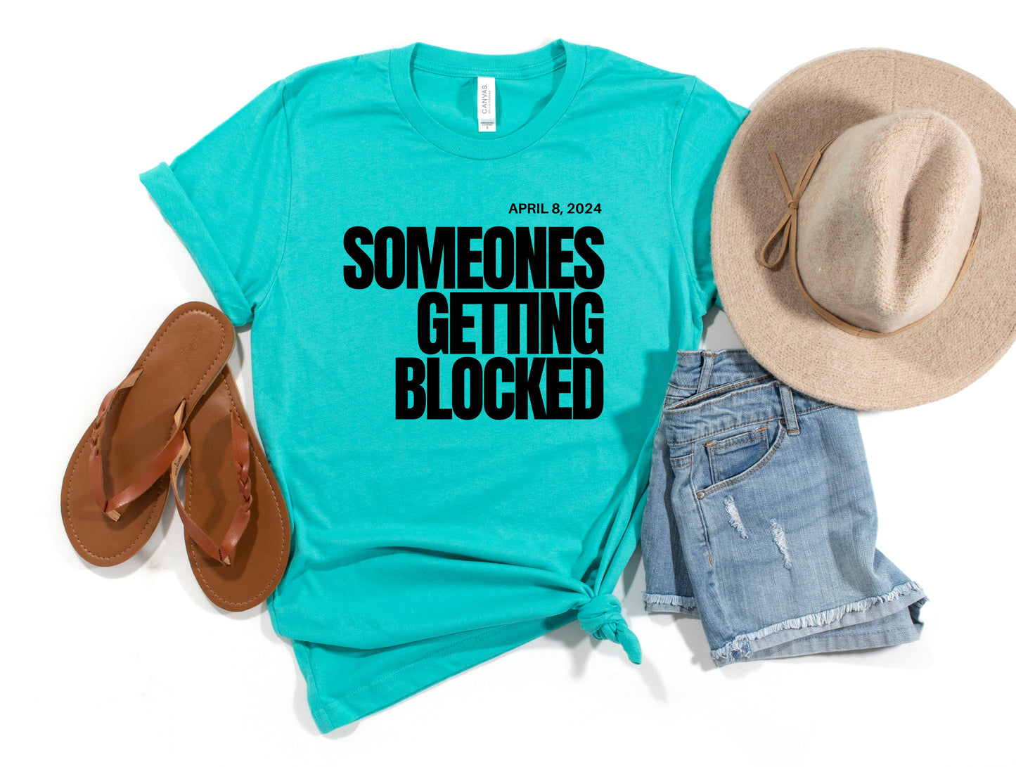 Wholesale Getting Blocked Graphic Tee - Mauve