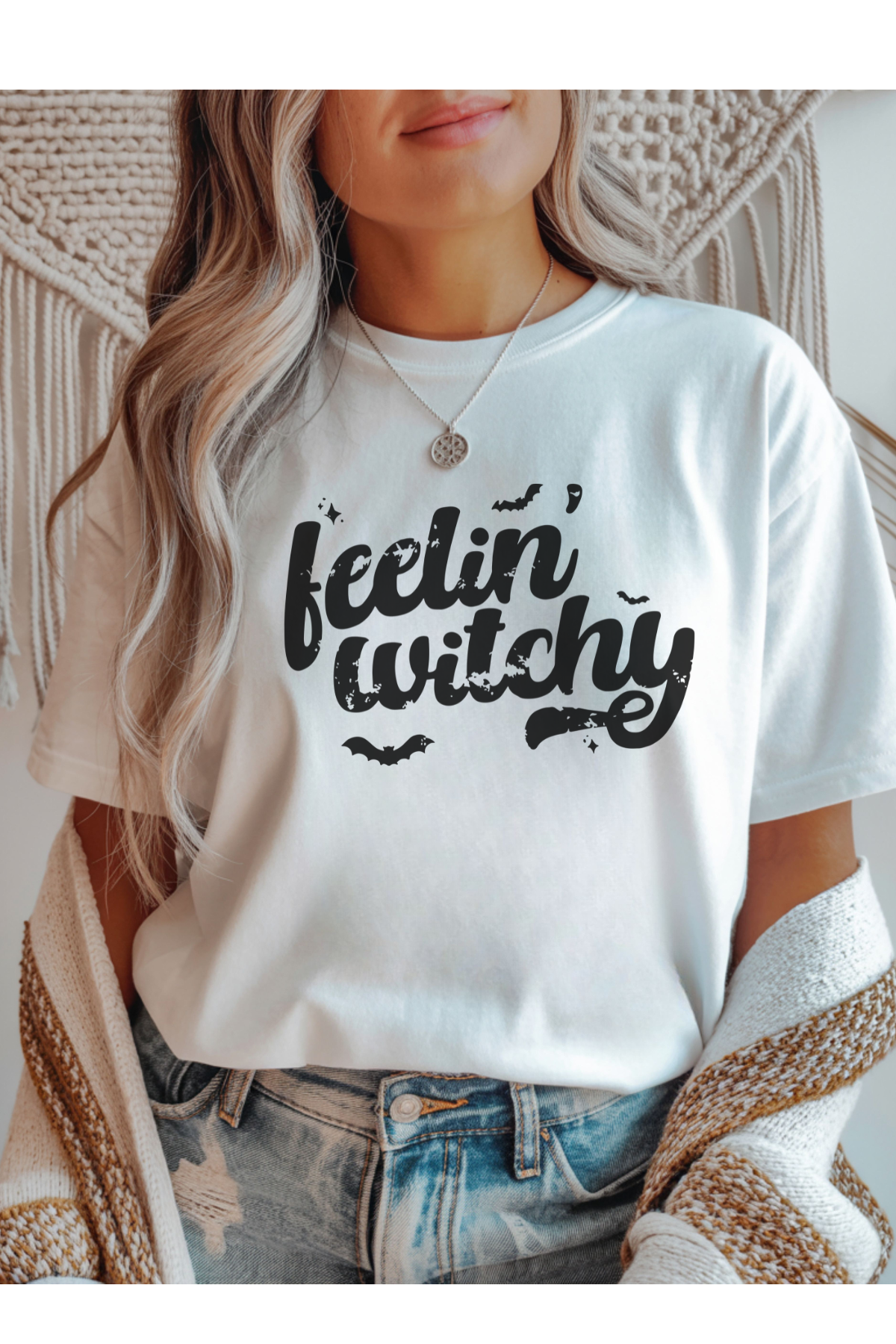 Wholesale Fall Whispers - Witchy Feels #8 - White Gildan Tee