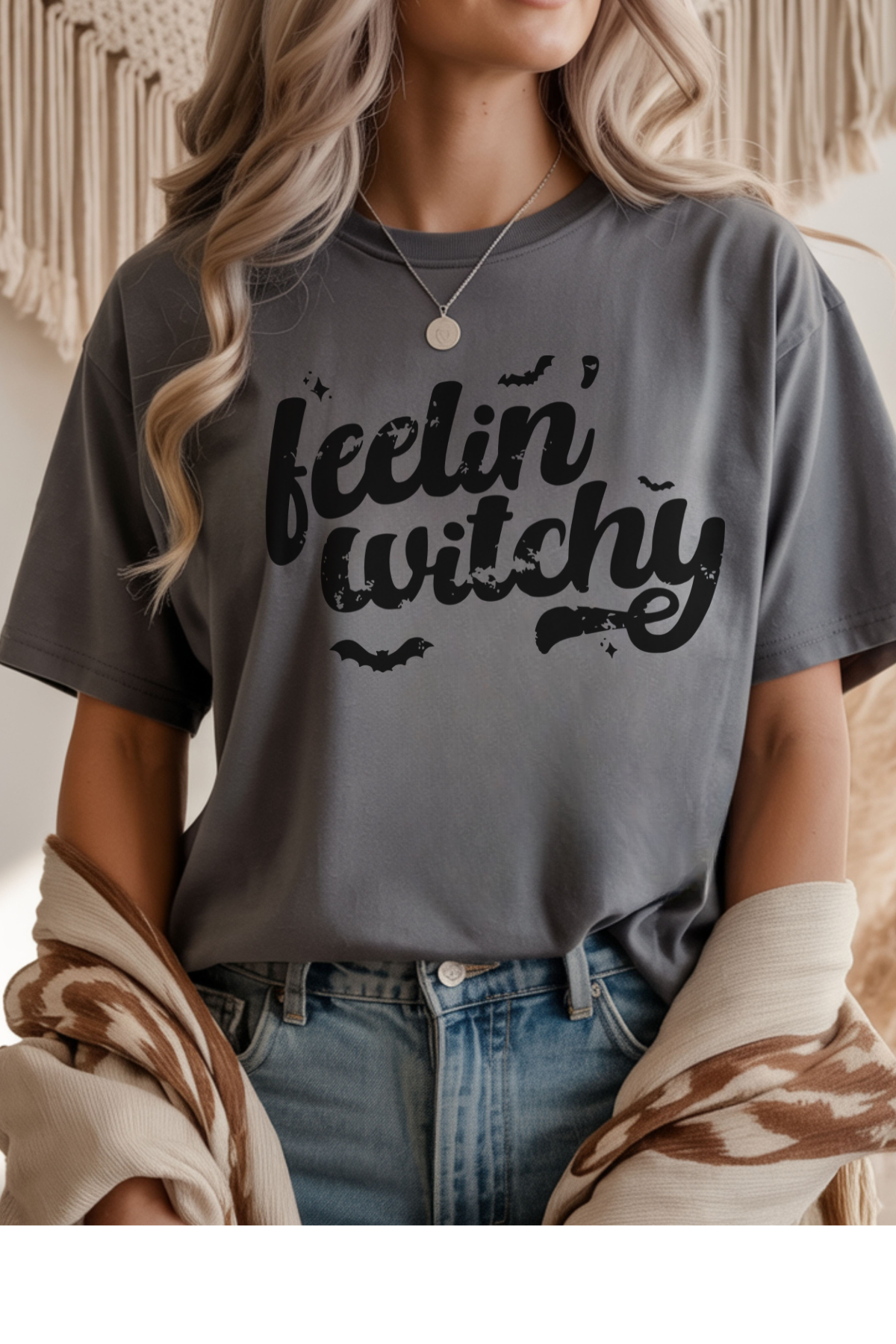 Wholesale Fall Whispers - Witchy Feels #8 - Charcoal Gildan Tee