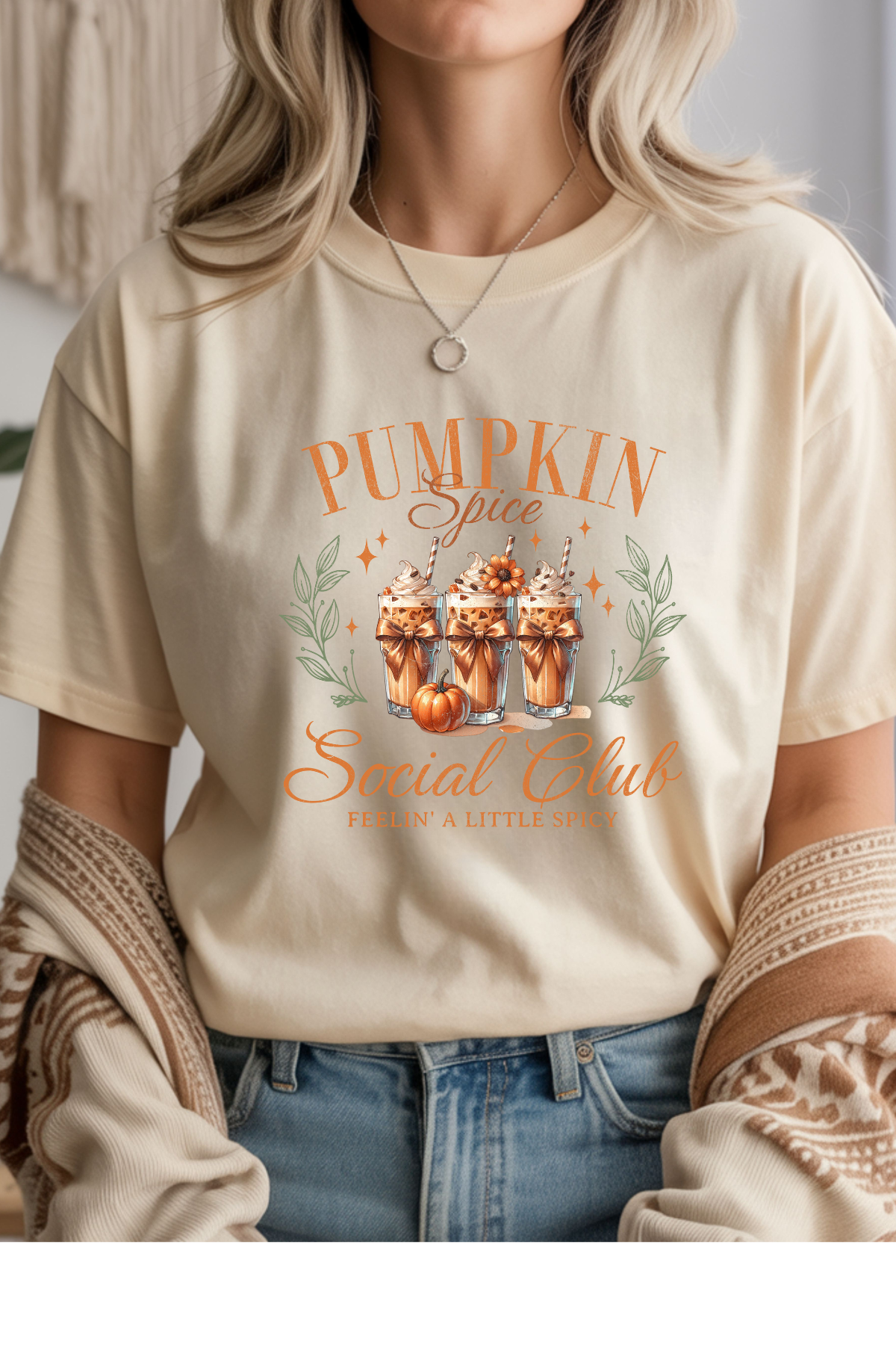 Wholesale Fifty Shades of Brown - Pumpkin Social Club #2 - Natural Gildan Tee