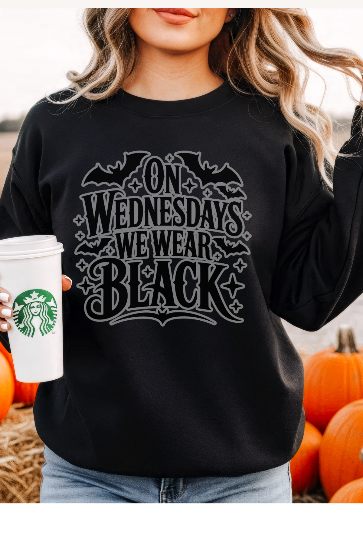 Wholesale Trick or Chic - Black Wednesdays #1 - Black Gildan Sweatshirt