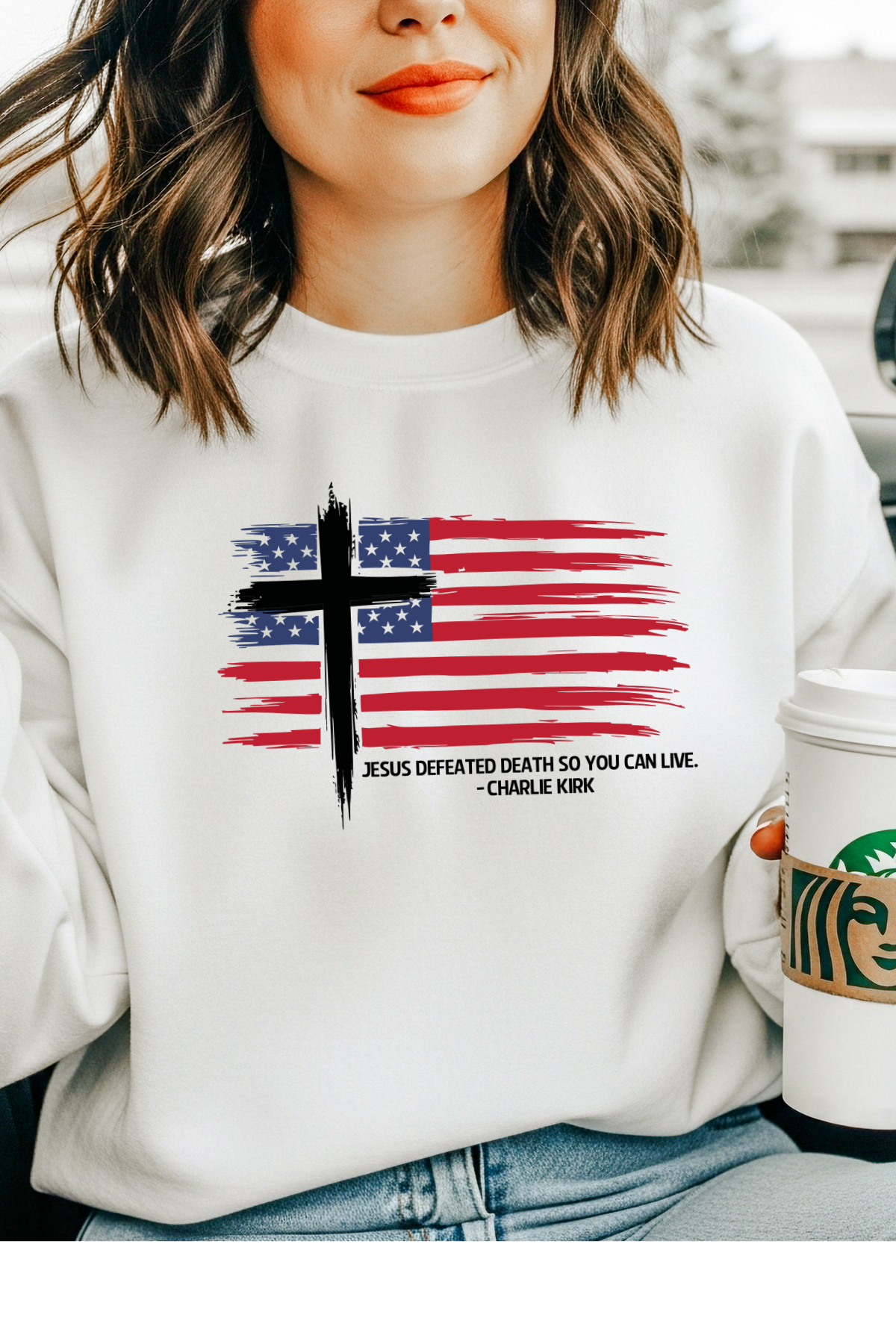 Wholesale Golden Hour - Live Loud #7 - White Gildan Sweatshirt