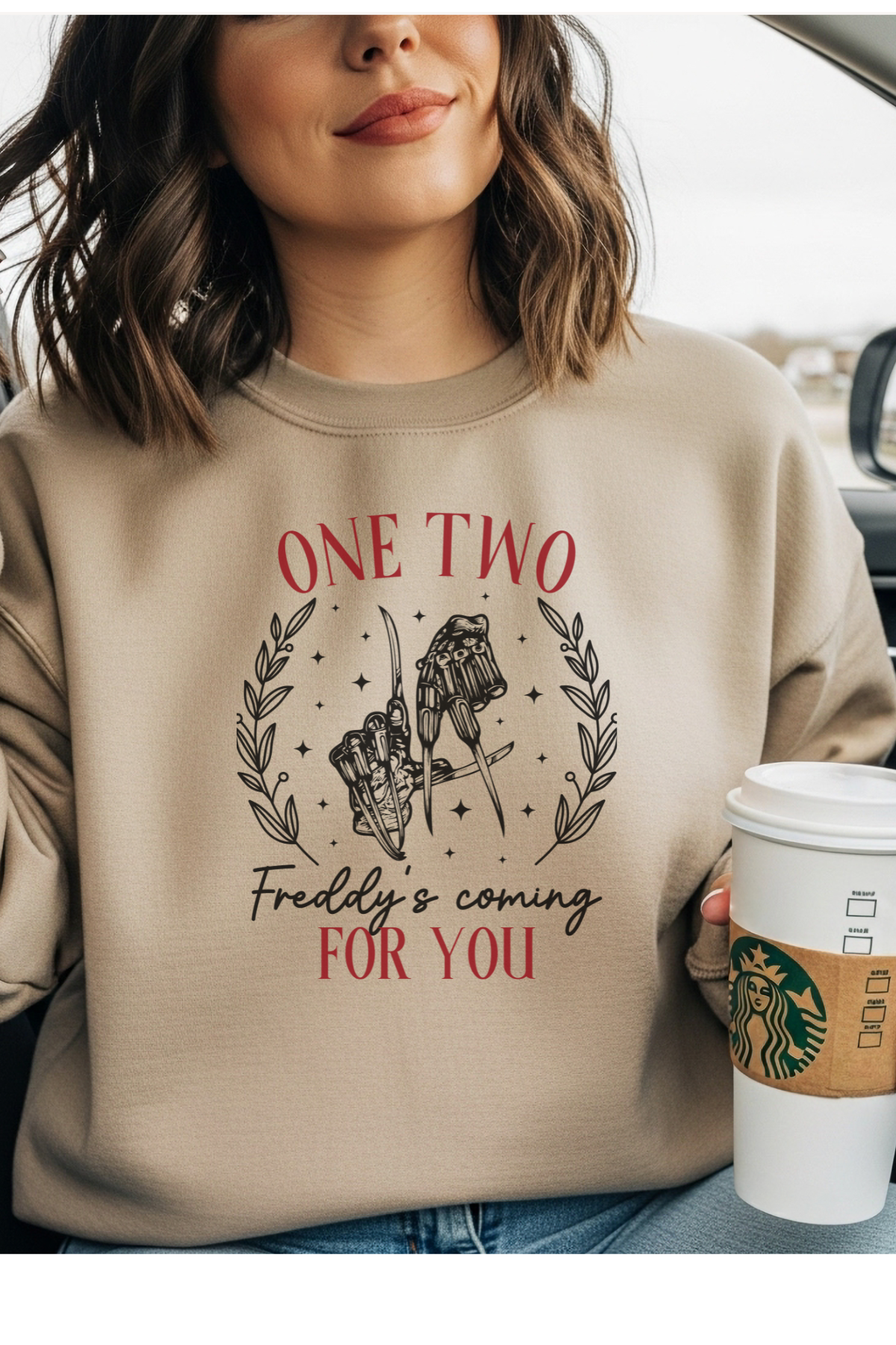 Wholesale Fall Whispers - Freddy's Coming #3 - Sand Gildan Sweatshirt