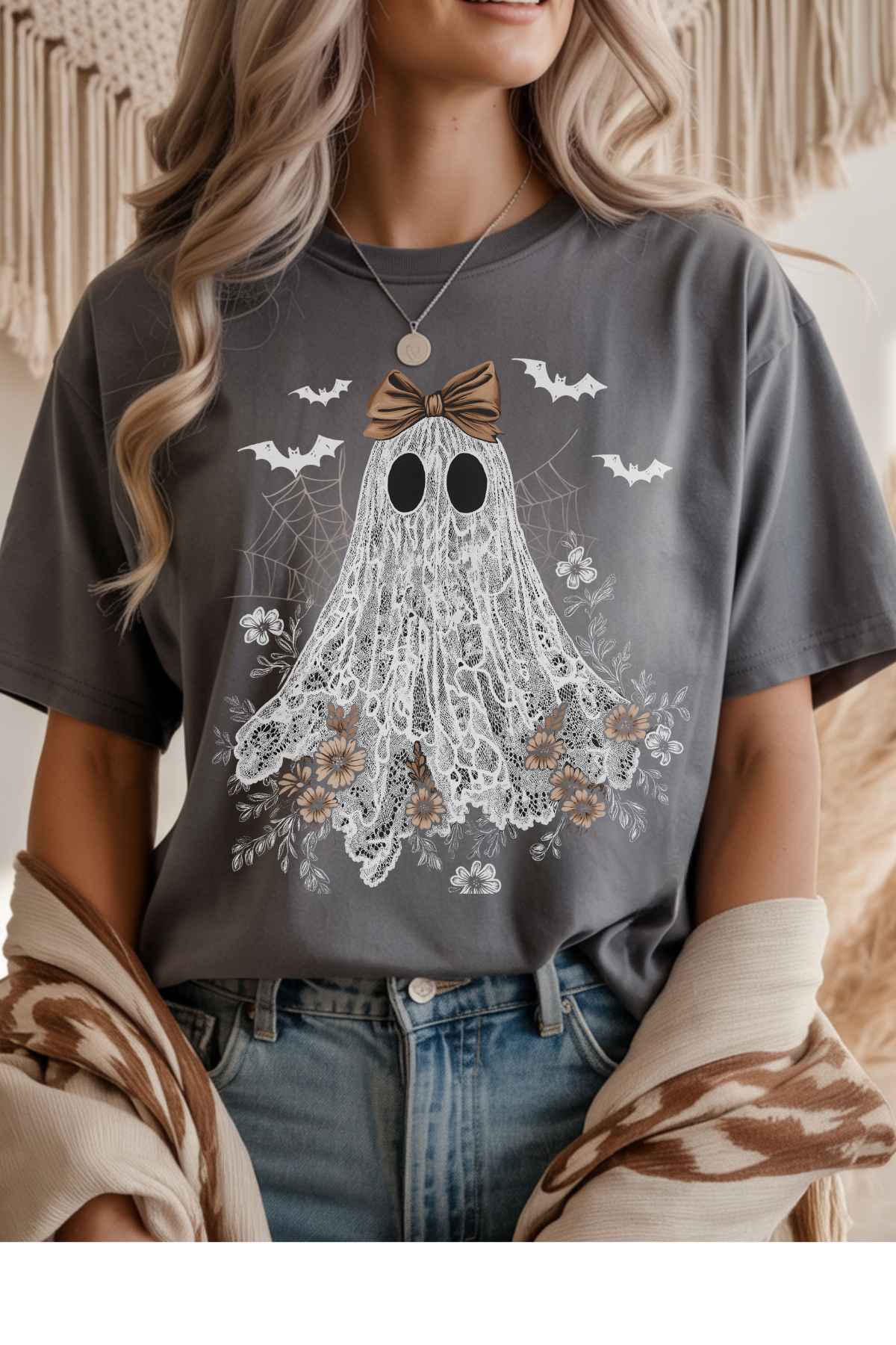 Wholesale Mulberry Nights - Vintage Ghosts #7 - Graphite Heather Gildan Tee