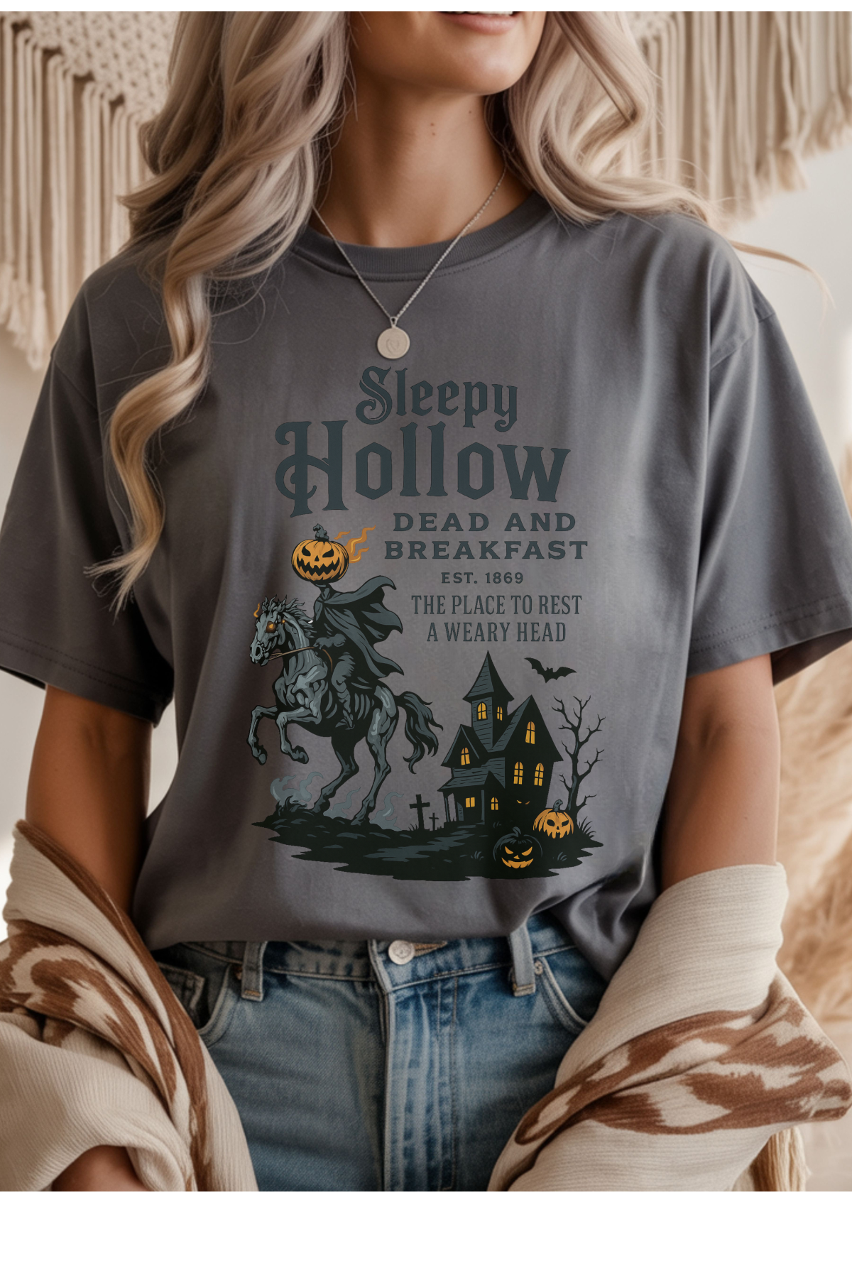 Wholesale Mulberry Nights - Sleepy Hollow #3 - Graphite Heather Gildan Tee