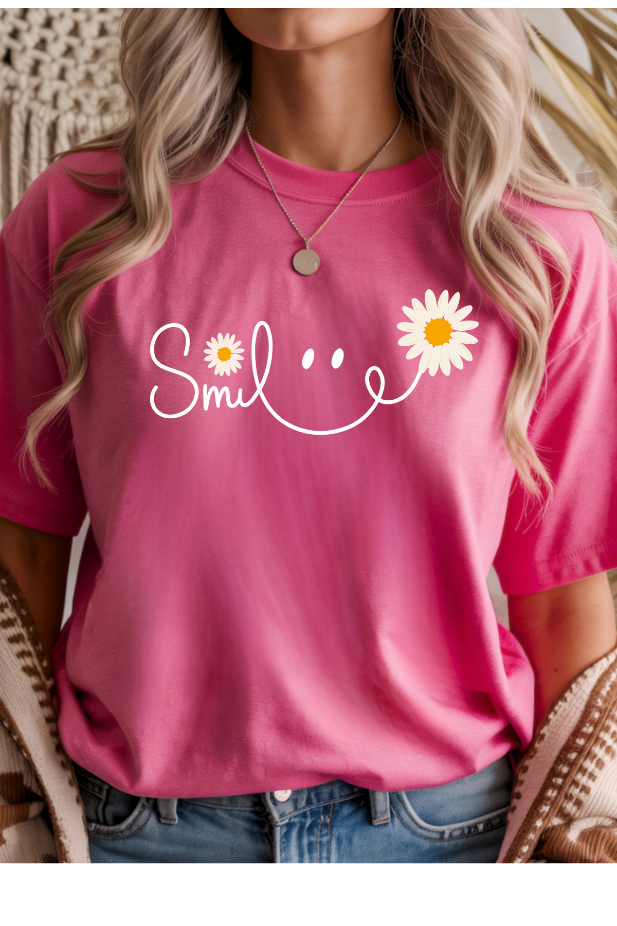 Wholesale Olive - Smile #7 - Heather Heliconia Gildan Tee