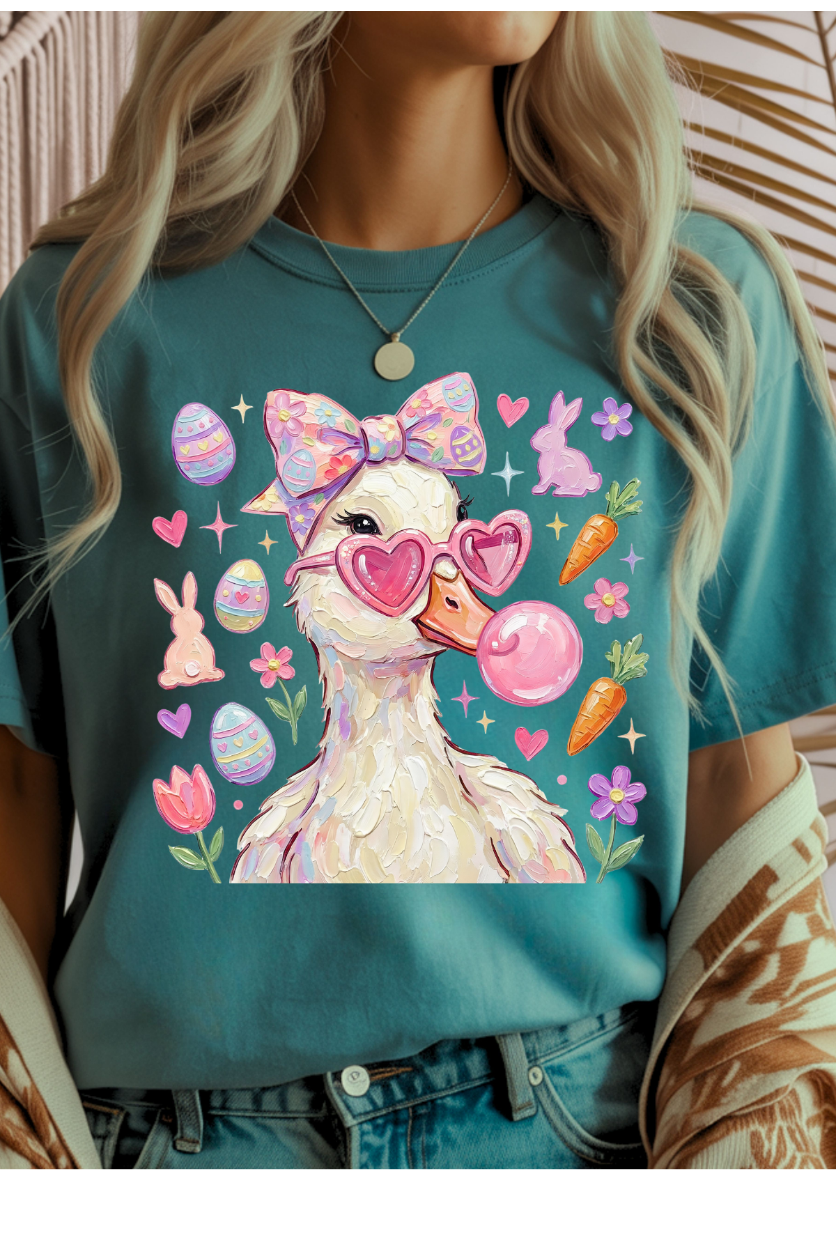 Wholesale Fern & Floral - Easter Goose #3 - Heather Galpagos Gildan Tee
