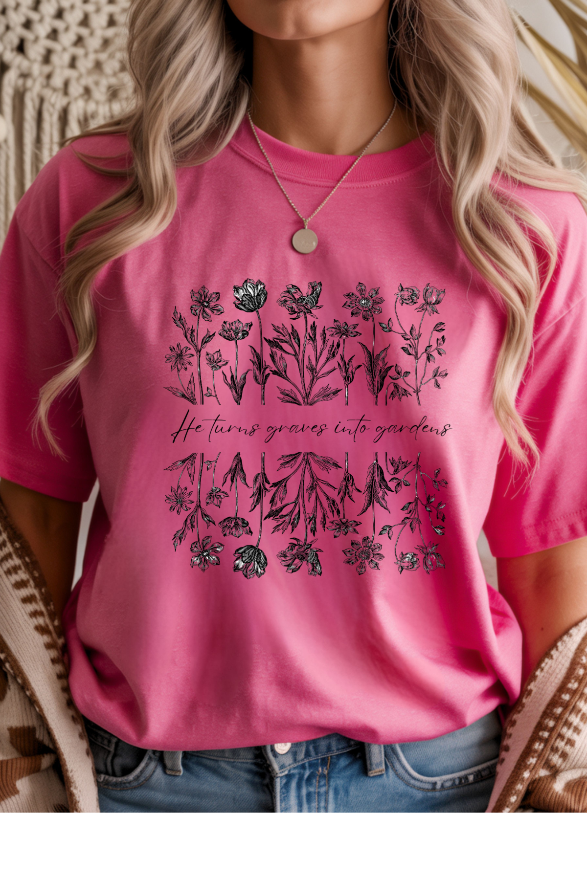 Wholesale RoseWater Glow - Graves into Gardens #2 - Heather Galapogas Gildan Tee