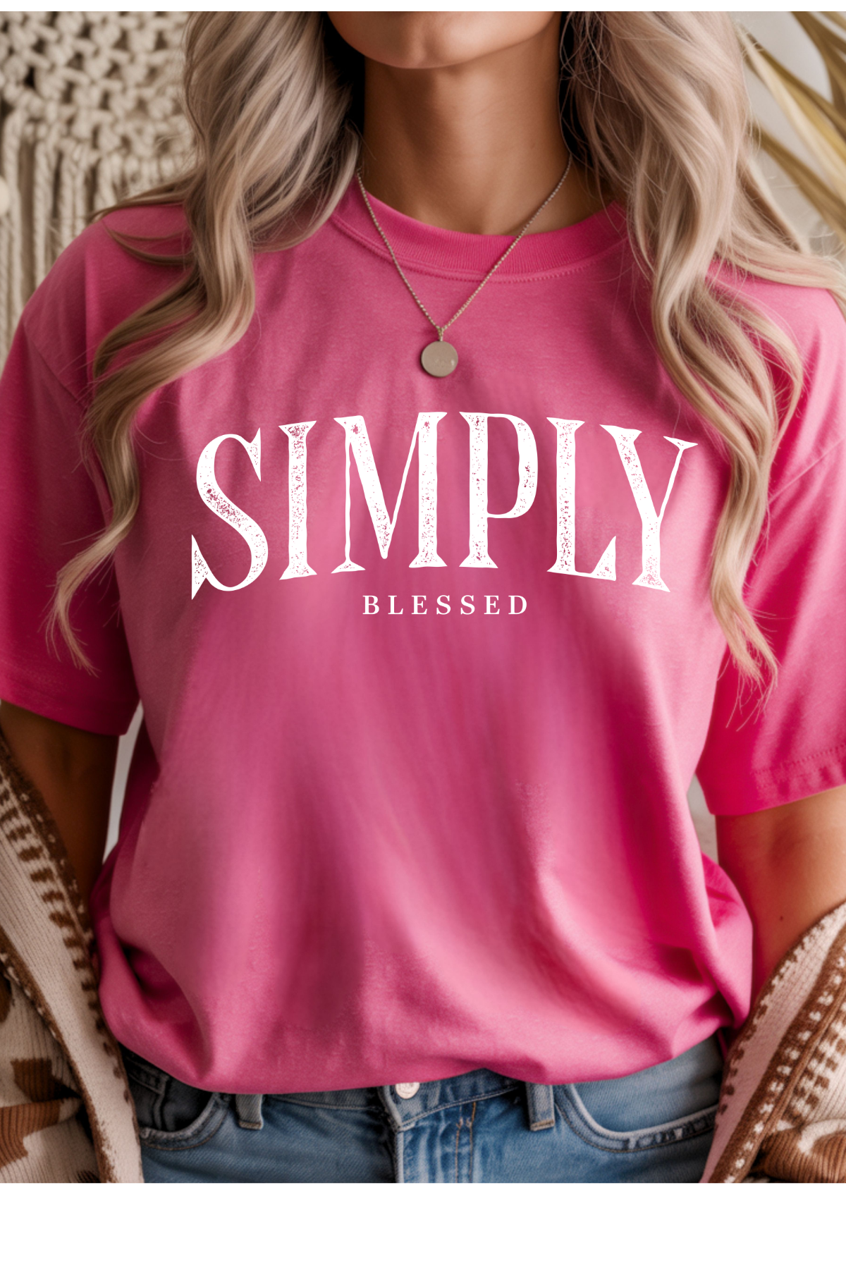 Wholesale Fern & Floral - Simply Blessed #7 - Heather Heliconia Gildan Tee