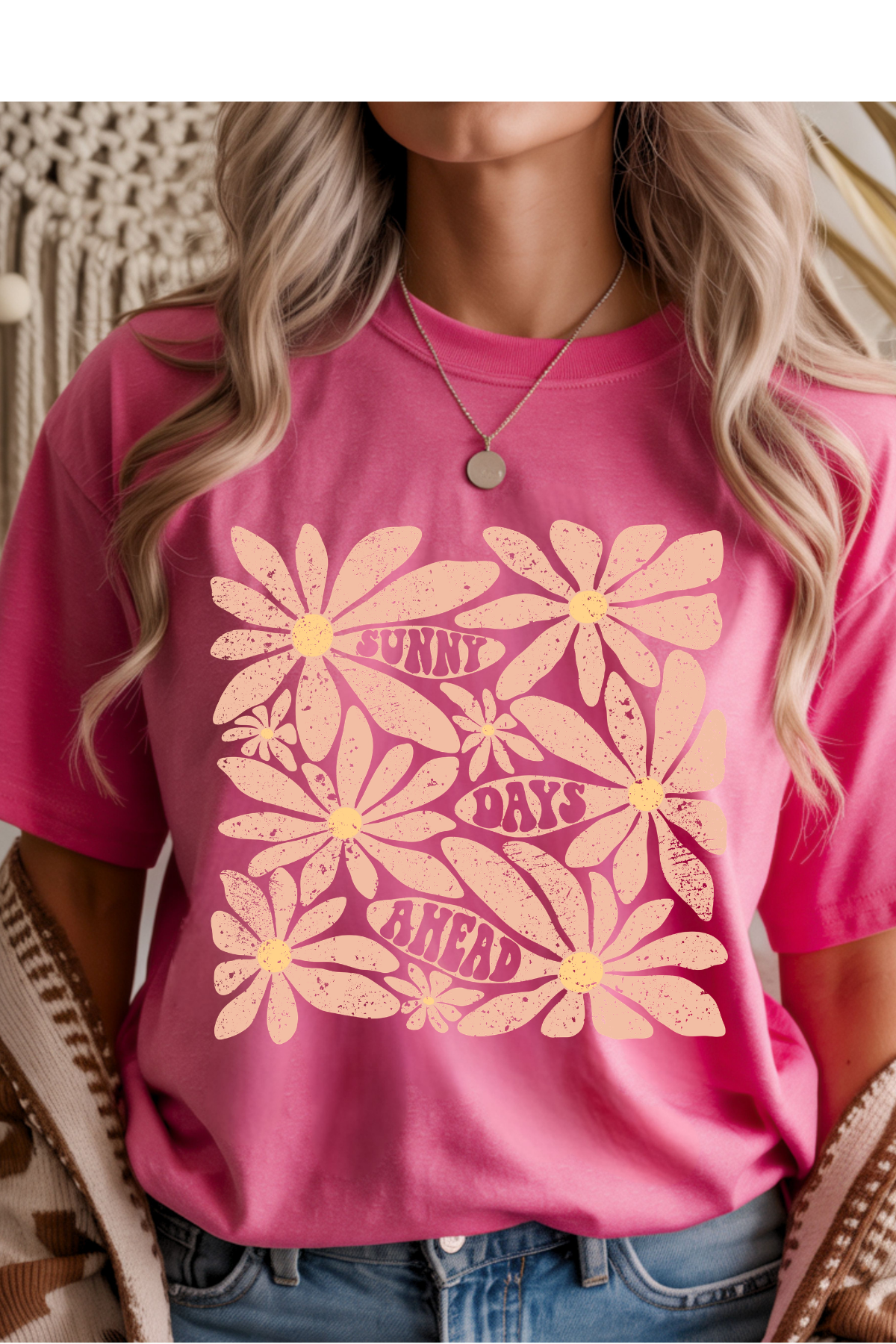 Wholesale Blush Theory - Sunny Days Ahead #7 - Heather Heliconia Gildan Tee