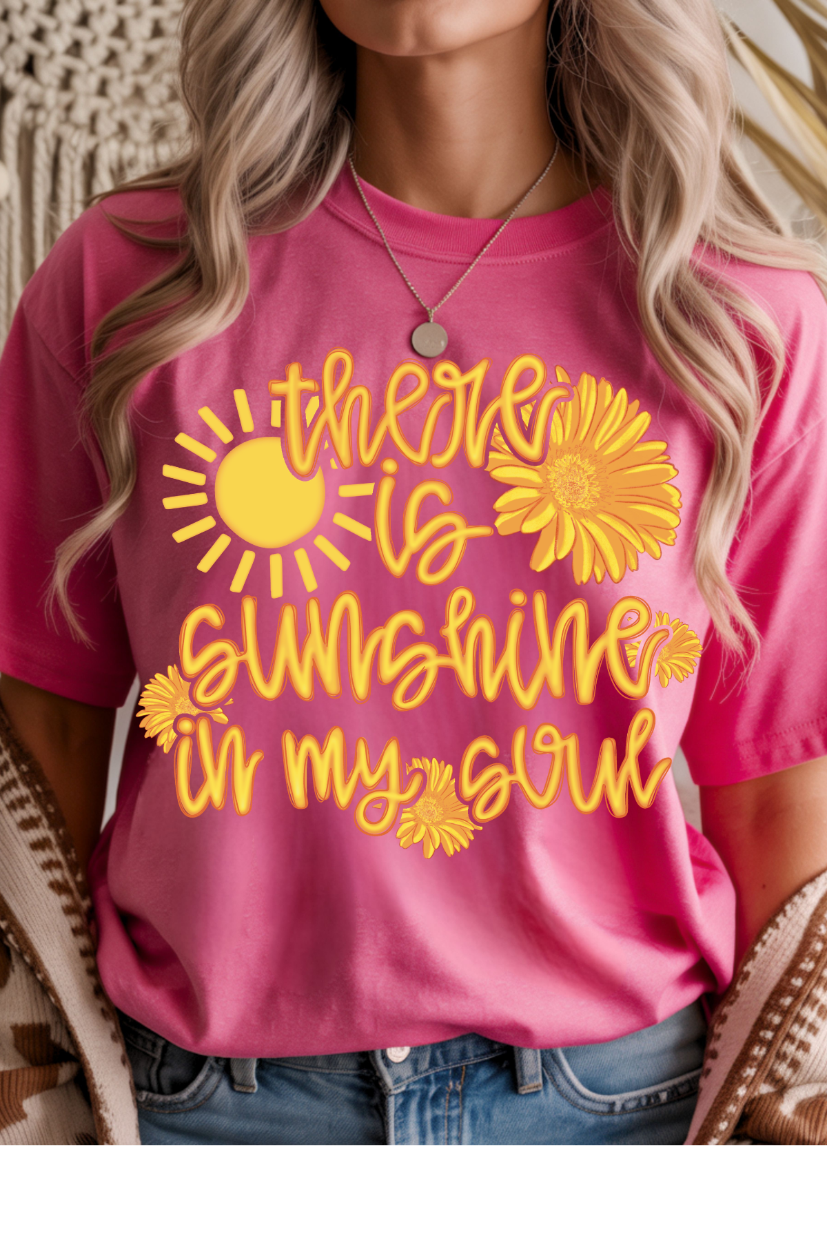 Wholesale Black & Teal - Sunshine In My Soul #7 - Heather Heliconia Gildan Tee