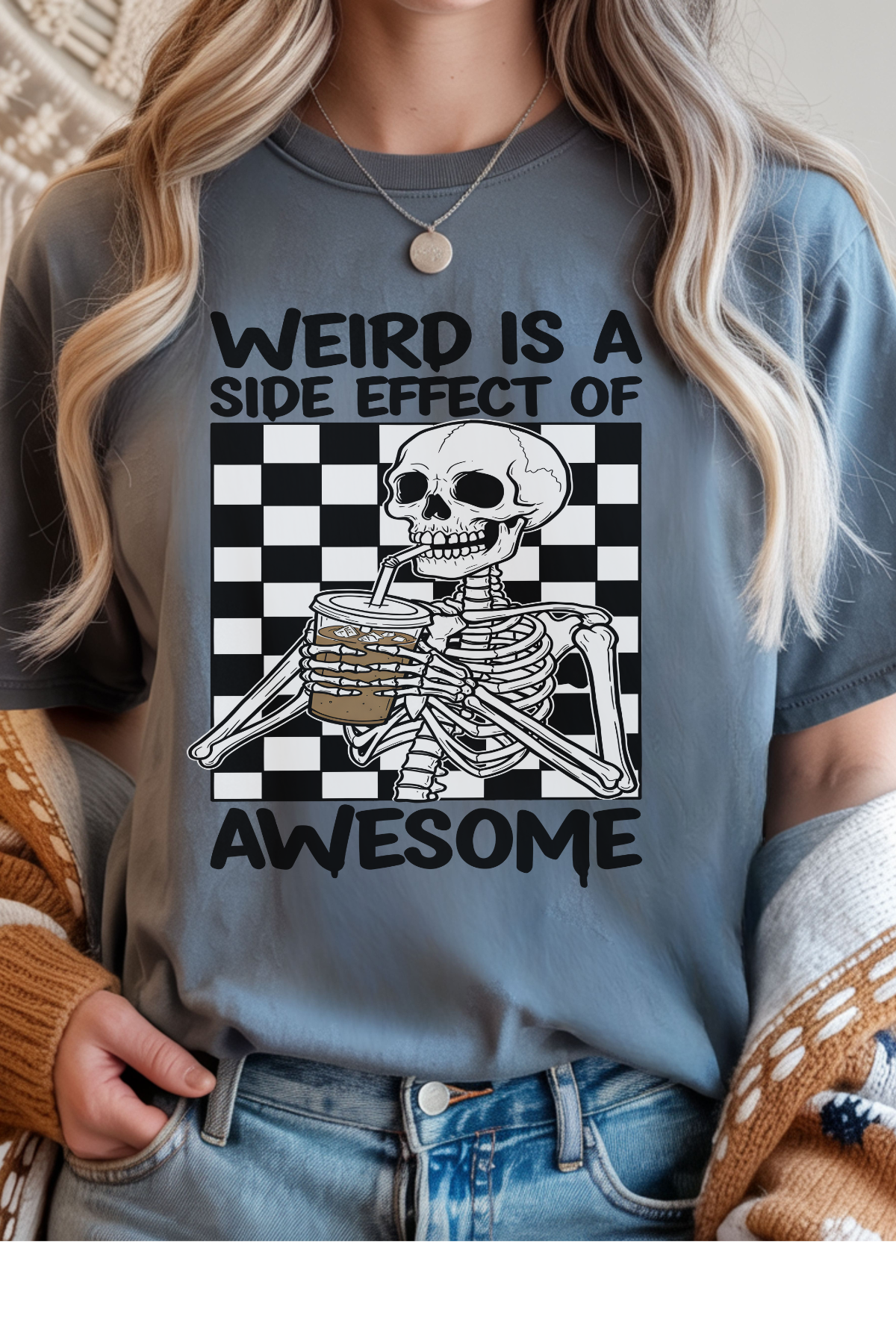 Wholesale Trick or Chic - Weird Side Effects #10 - Heather Indigo Gildan Tee