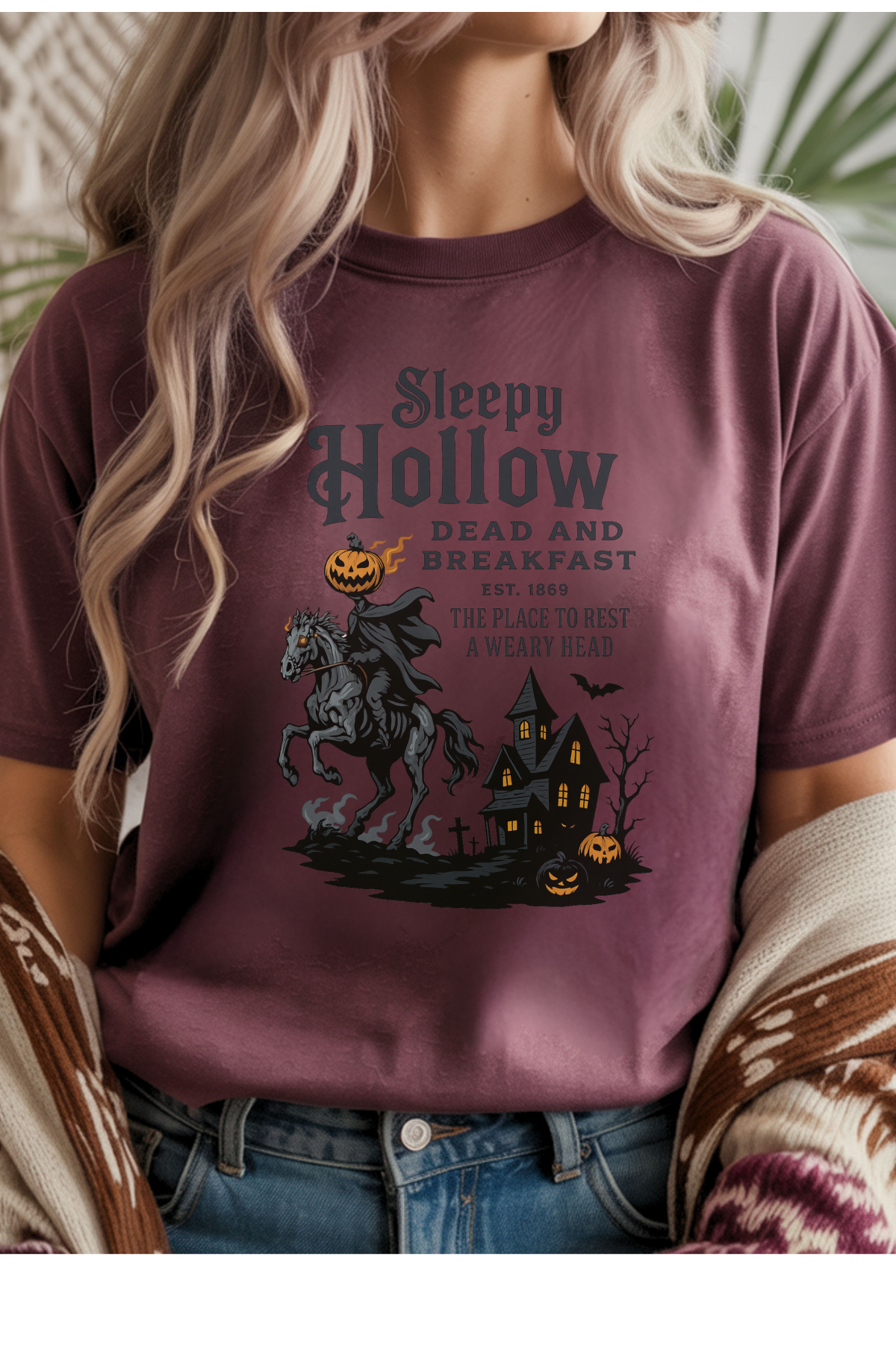 Wholesale Mulberry Nights - Sleepy Hollow #3 - Heather Maroon Gildan Tee