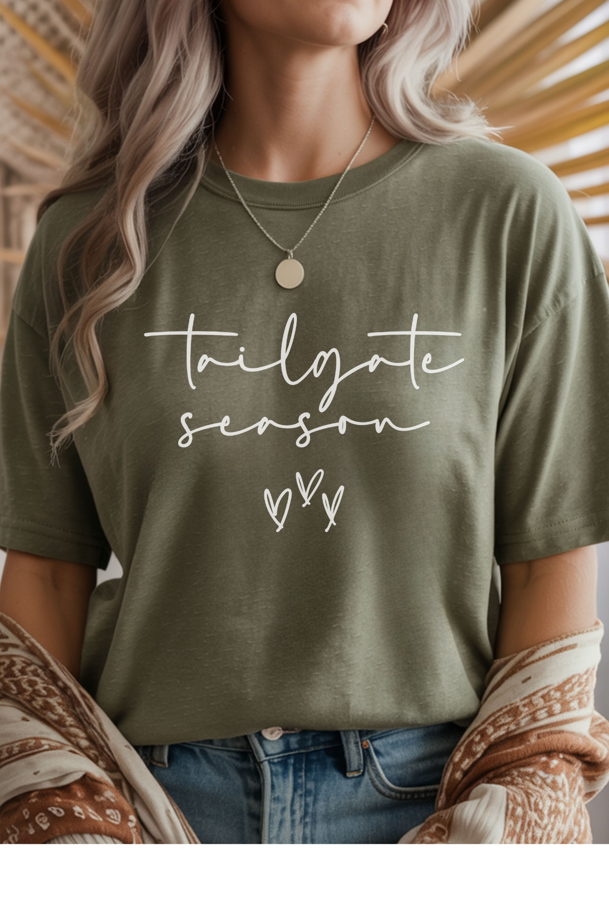 Wholesale Let the Games Begin - Tailgate Season #1 - Heather Military Green Gildan Tee