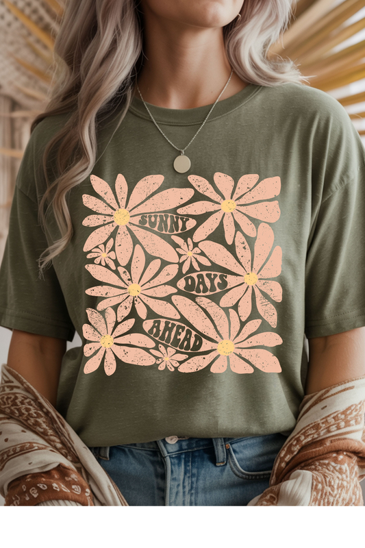 Wholesale Blush Theory - Sunny Days Ahead #7 - Heather Military Green Gildan Tee