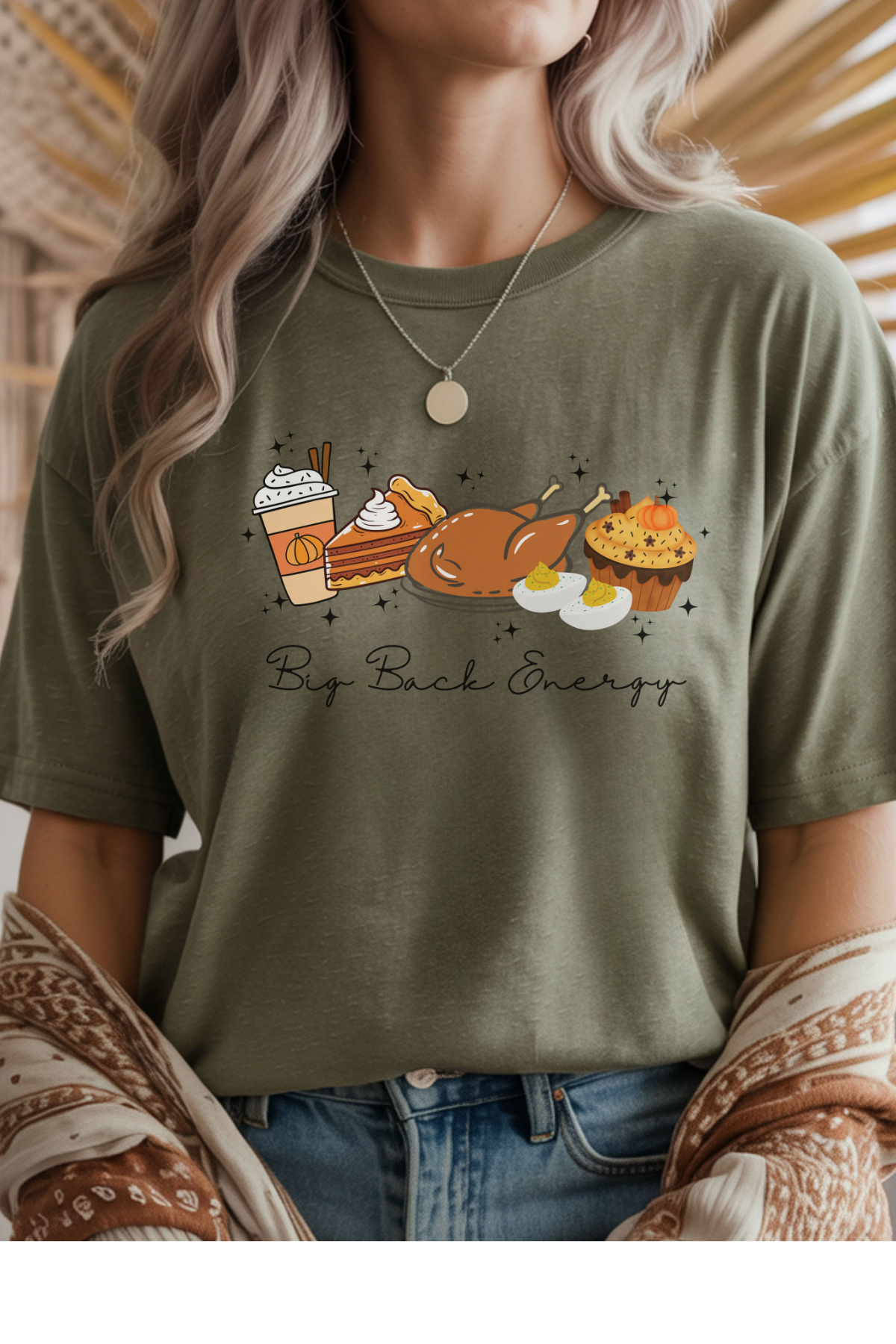 Wholesale Golden Hour - Big Back Energy #1 - Heather Military Gildan Tee