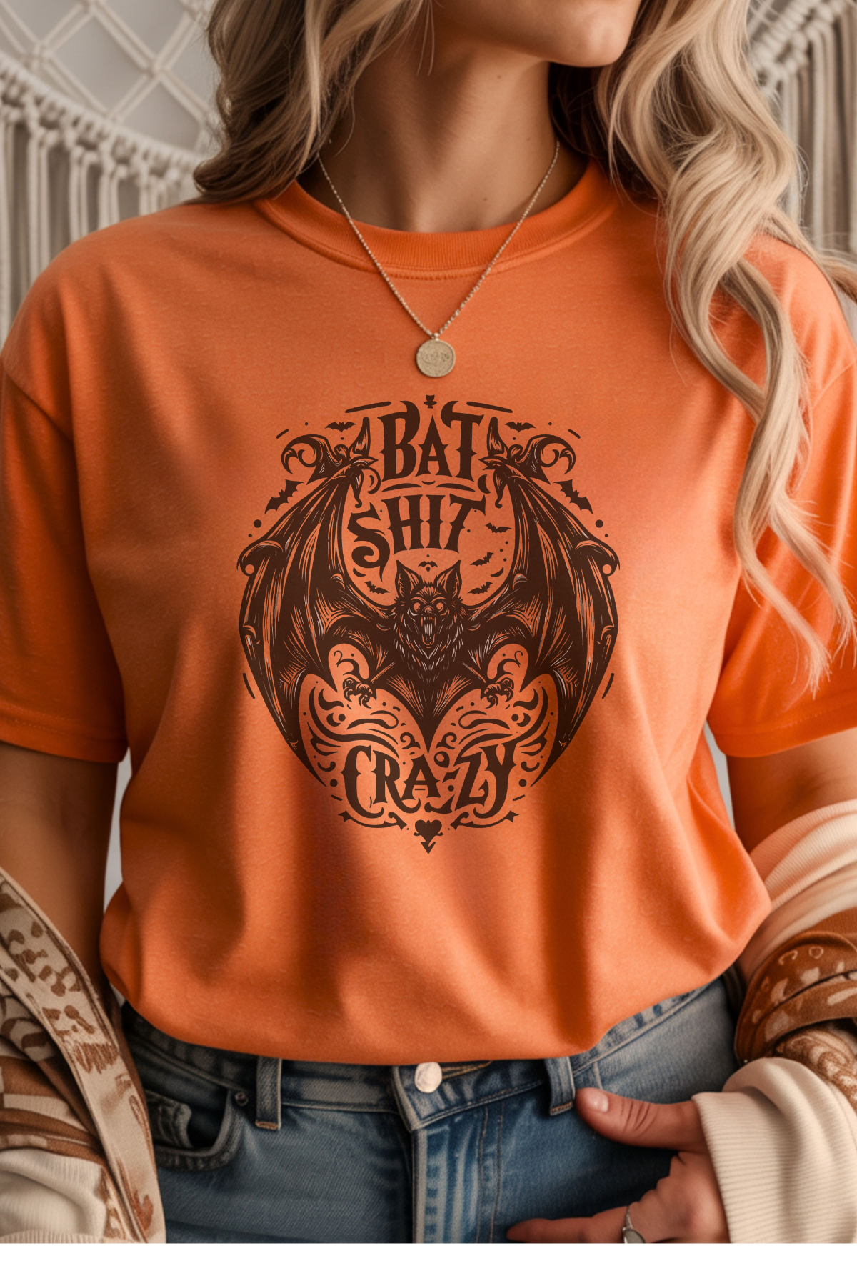 Wholesale Let the Games Begin - Bat Shiz Crazy #8 - Heather Orange Gildan Tee
