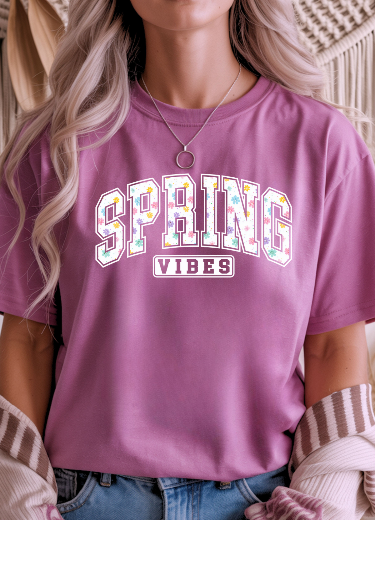 Wholesale Clouded Spring - Spring Vibes #10 - Heather Radiant Orchid Gildan Tee