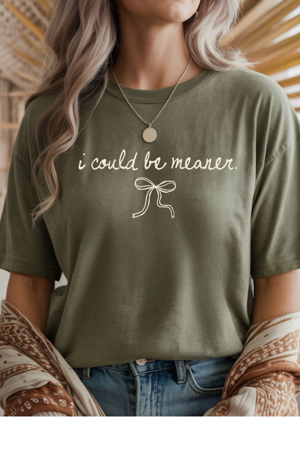 Wholesale Color Me Spring - Could Be Meaner #8 - Heather Military Green Gildan Tee
