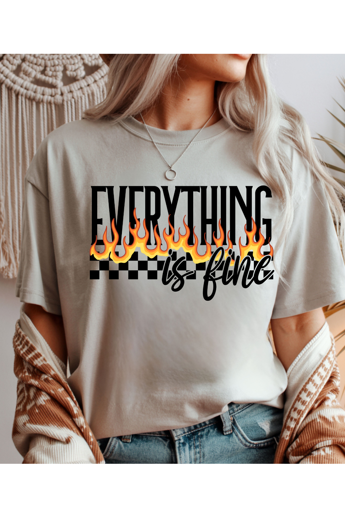Wholesale Clouded Spring - Everything Is Fine #4 - Ice Grey Gildan Tee