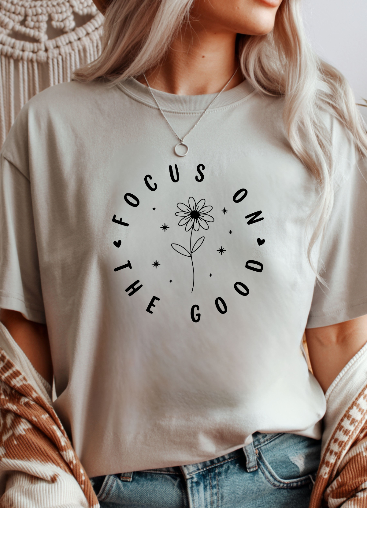 Wholesale Blue Waves - Focus On The Good #2 - Ice Grey Gildan Tee