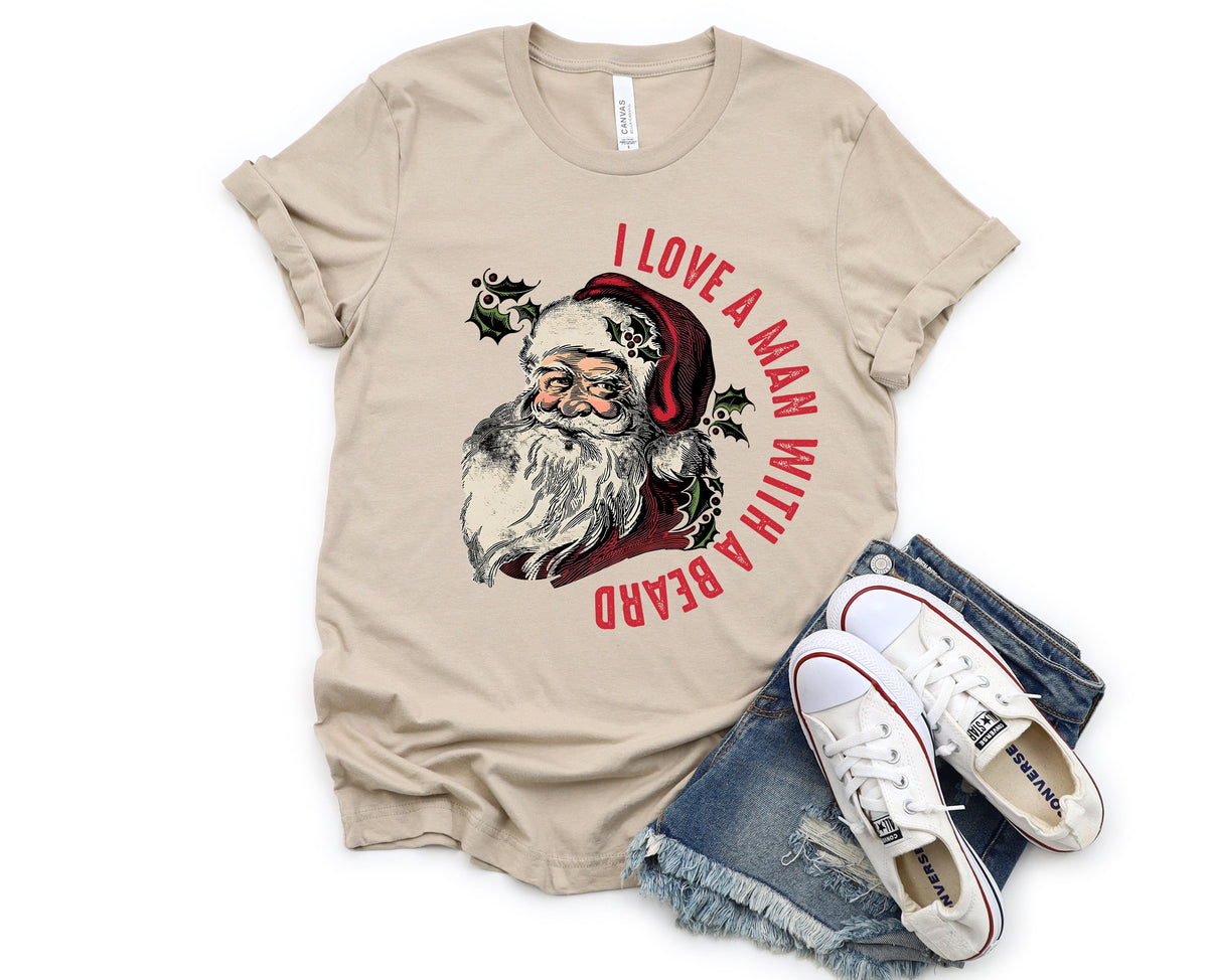 Wholesale I Love a Man With a Beard Graphic Tee - White Sweatshirt