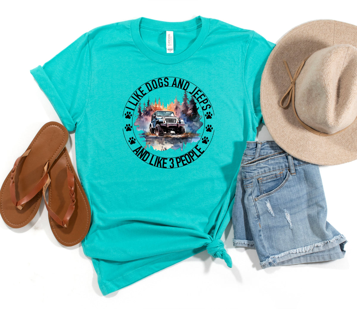 Wholesale I Love Dogs and Jeeps Graphic Tee - Heather Purple