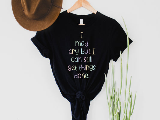 Wholesale I May Cry Black Graphic Tee - Black