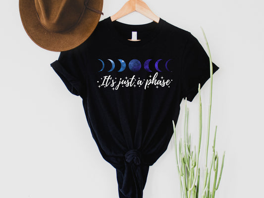 Wholesale It's Just a Phase Graphic Tee - Black