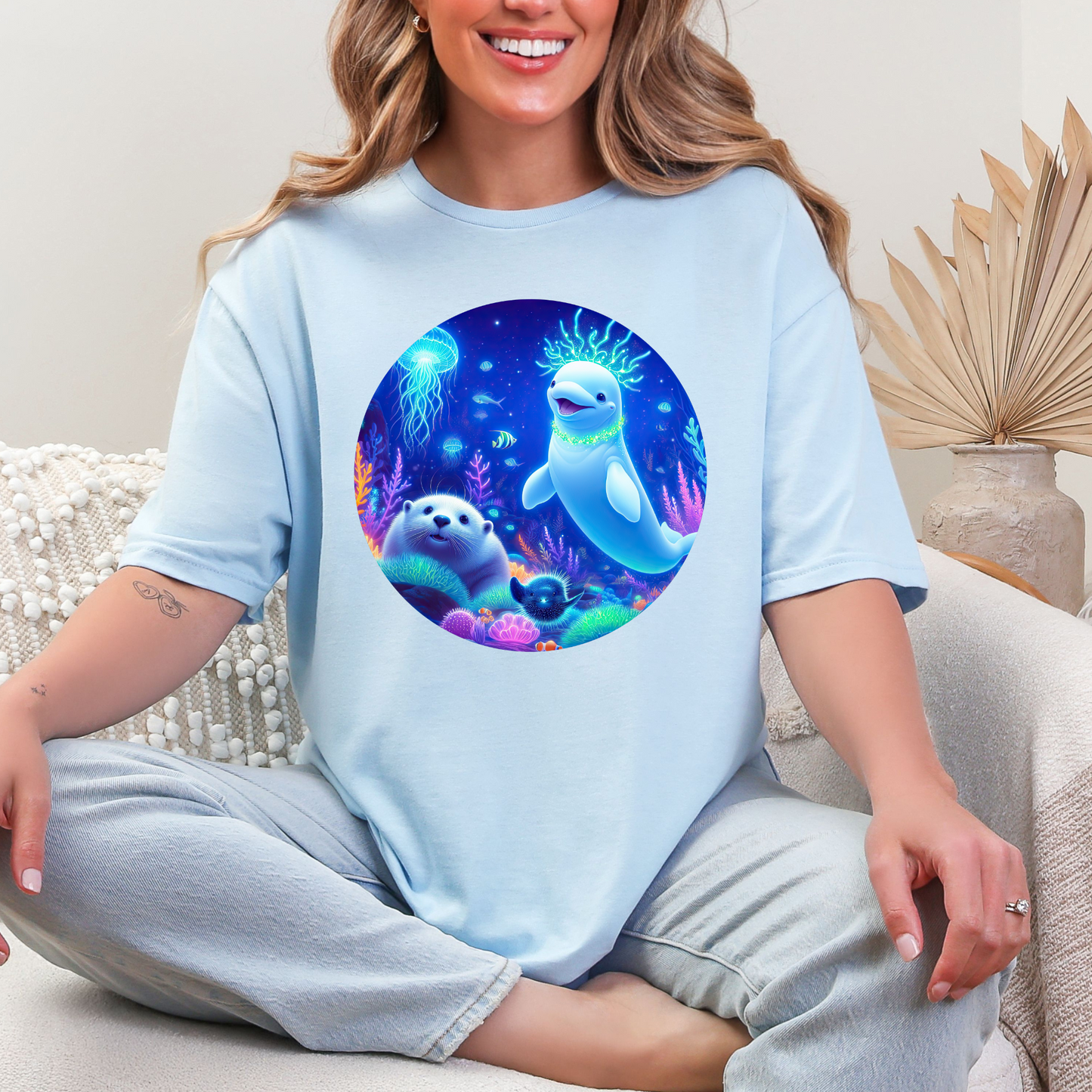 Wholesale Lagoon Whisper 1 Graphic Tee - Light Blue Tee