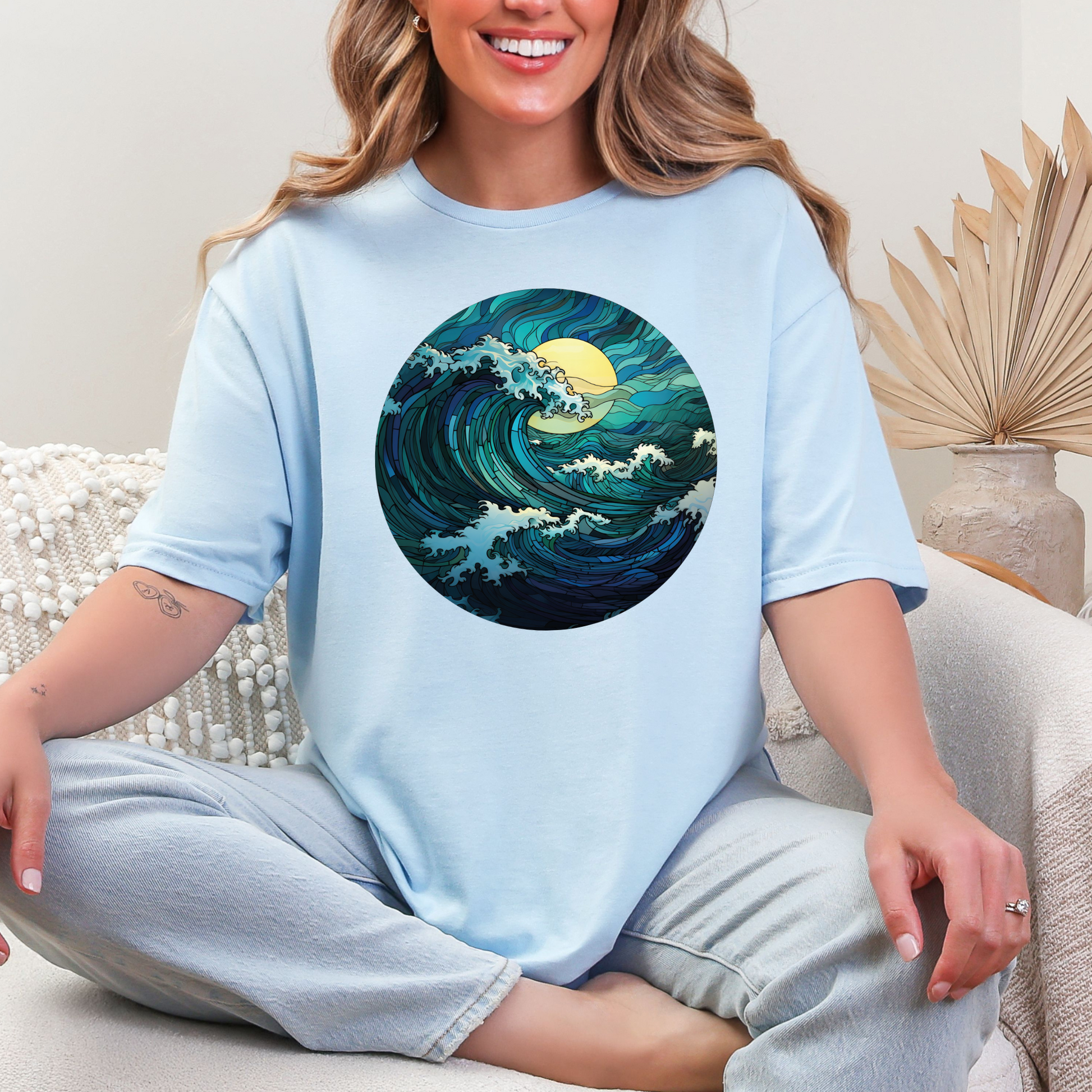 Wholesale Lagoon Whisper 10 Graphic Tee - Light Blue Tee