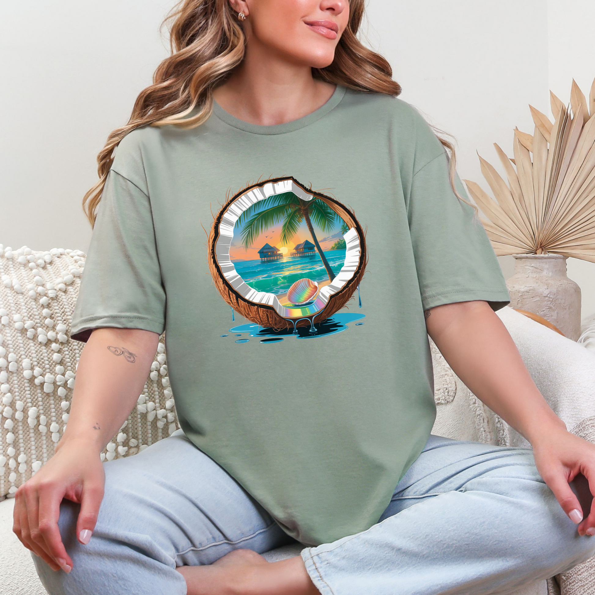 Wholesale Lagoon Whisper 5 Graphic Tee - Sage Tee