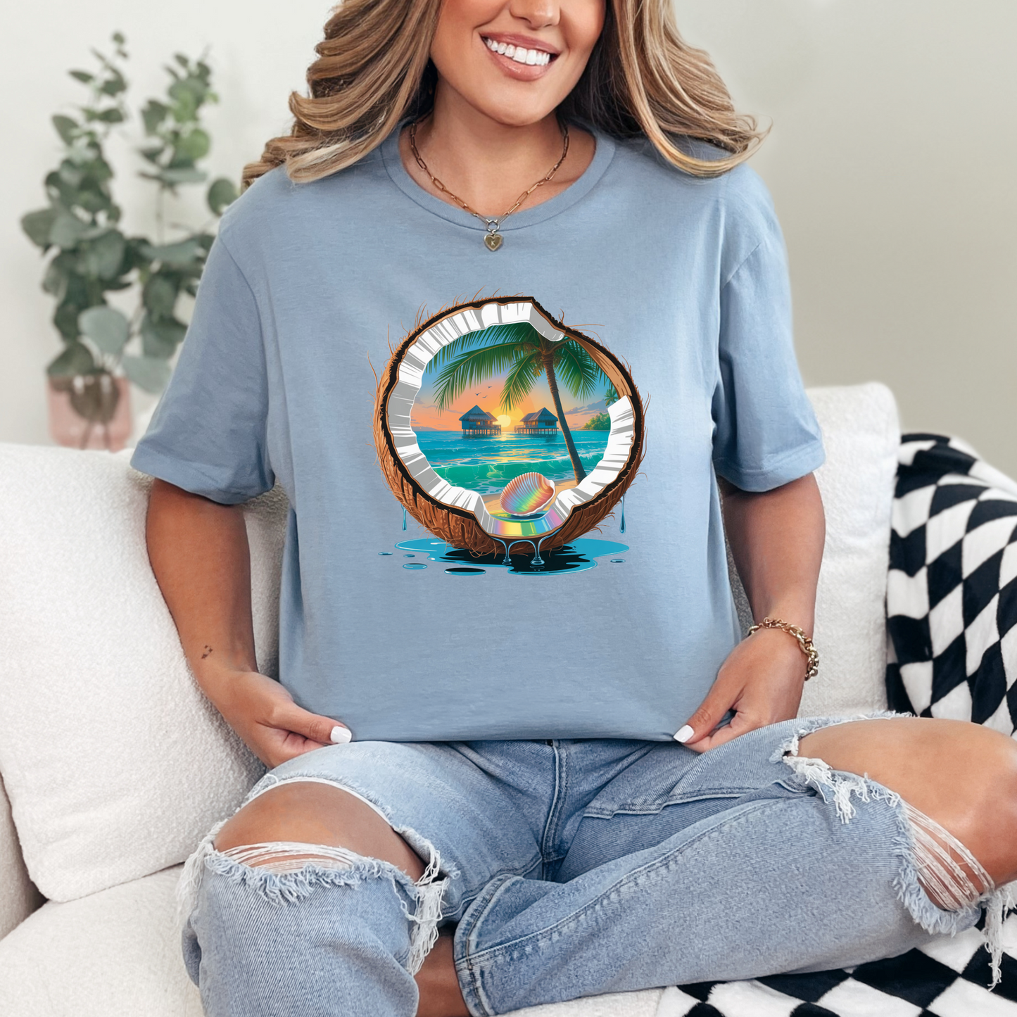 Wholesale Lagoon Whisper 5 Graphic Tee - Stone Blue Tee