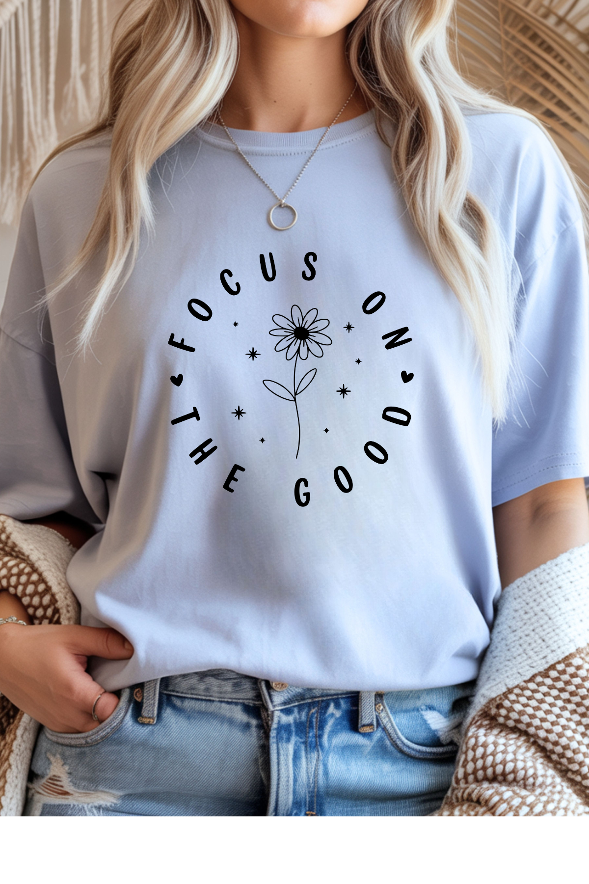 Wholesale Blue Waves - Focus On The Good #2 - Light Blue Gildan Tee