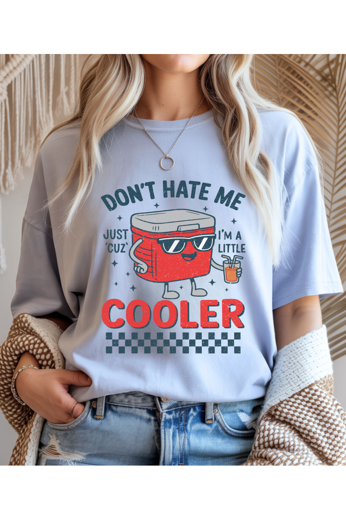 Wholesale Clouded Spring - Don't Hate Me #2 - Light Blue Gildan Tee