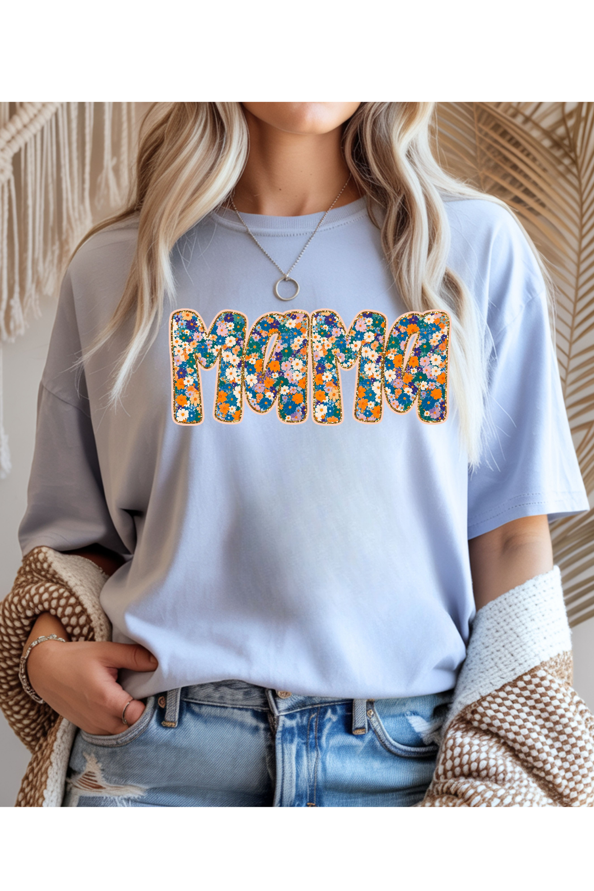 Wholesale Clouded Spring - Mama #6 - Light Blue Gildan Tee