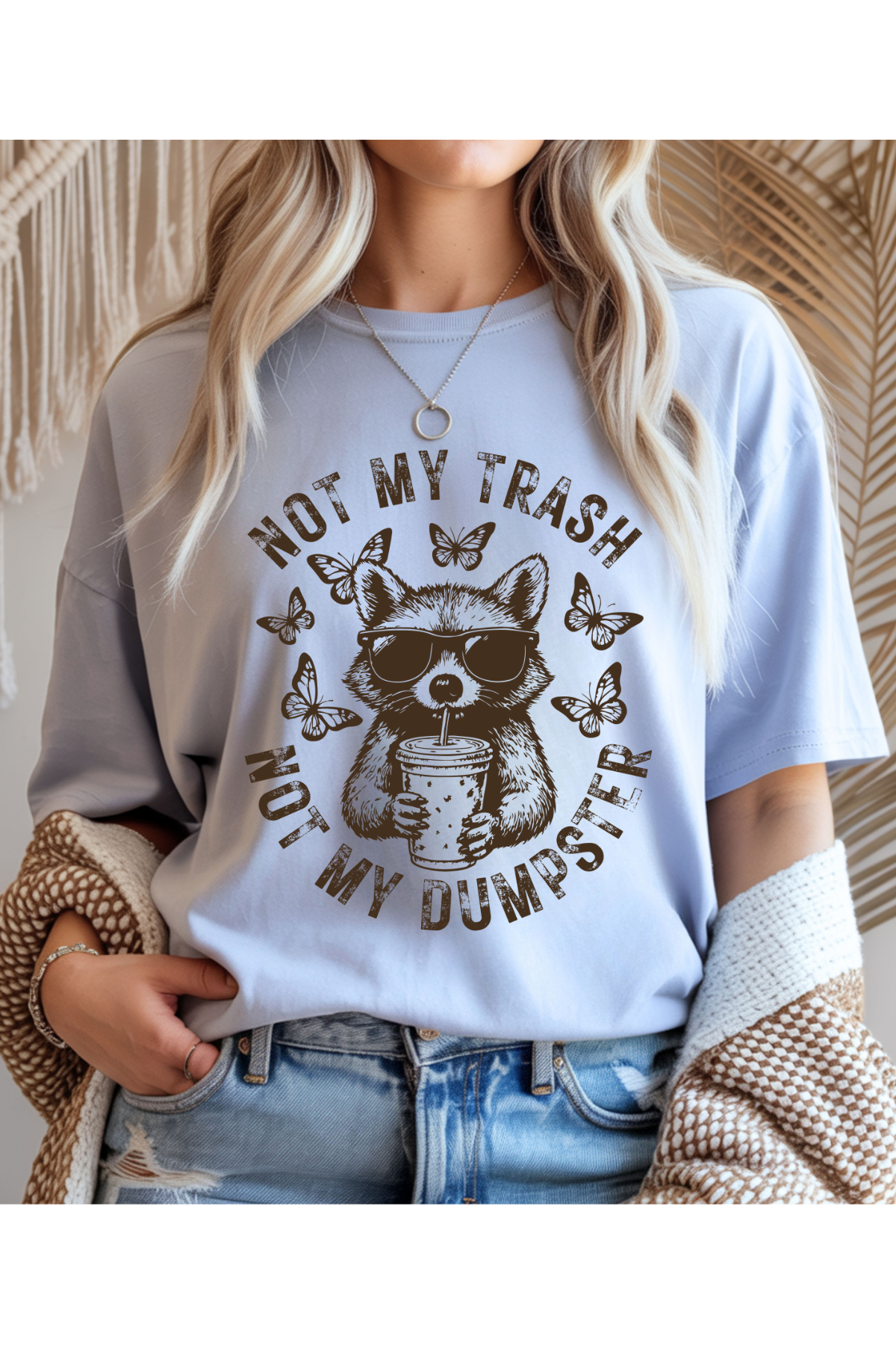 Wholesale Clouded Spring - Not My Trash #7 - Light Blue Gildan Tee
