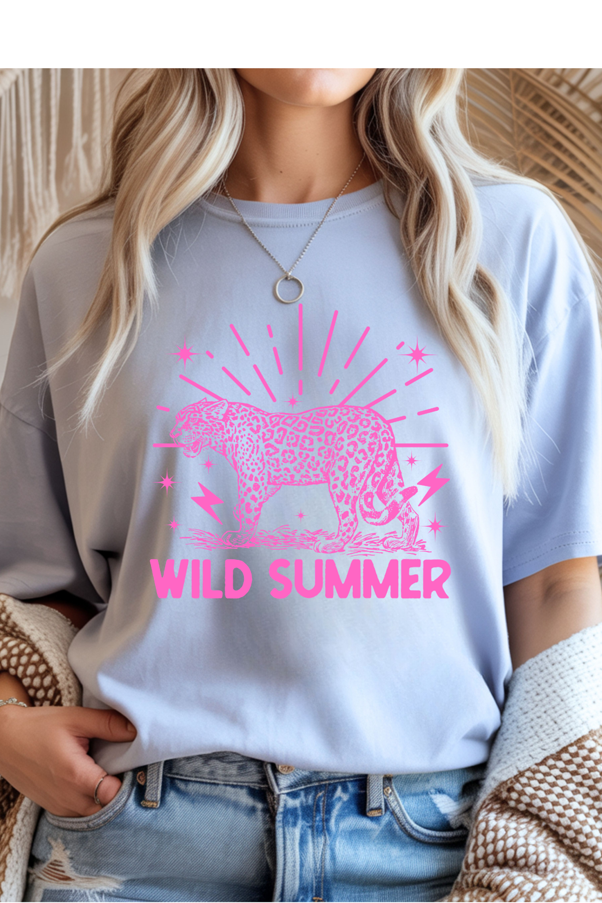 Wholesale Olive - Wild Summer #10 - Light Blue Gildan Tee