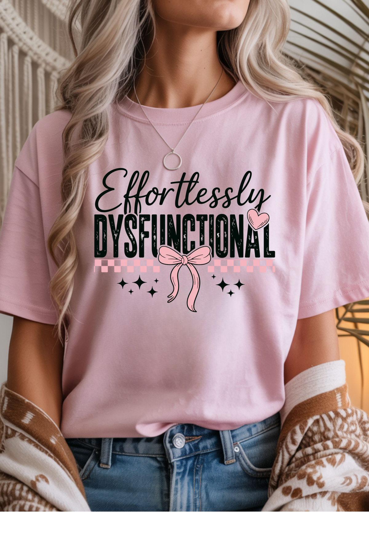 Wholesale Clouded Spring - Effortlessly Dysfunctional #3 - Light Pink Gildan Tee