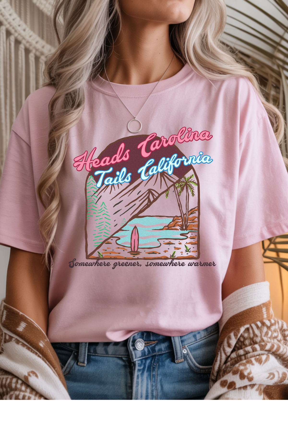 Wholesale Clouded Spring - Heads Carolina #5 - Light Pink Gildan Tee