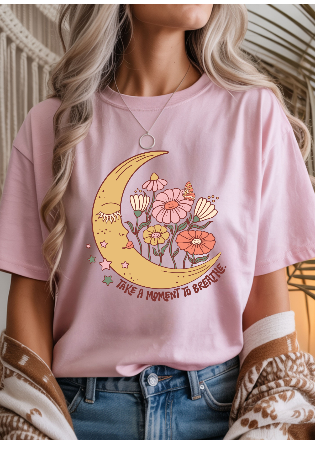 Wholesale Fern & Floral - Take A Moment #8 - Light Pink Gildan Tee