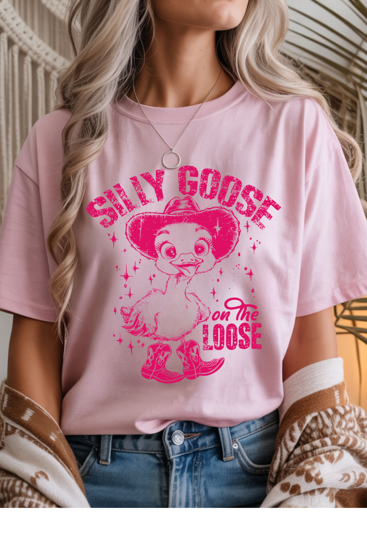 Wholesale Blush Theory - Silly Goose #5 - Light Pink Gildan Tee
