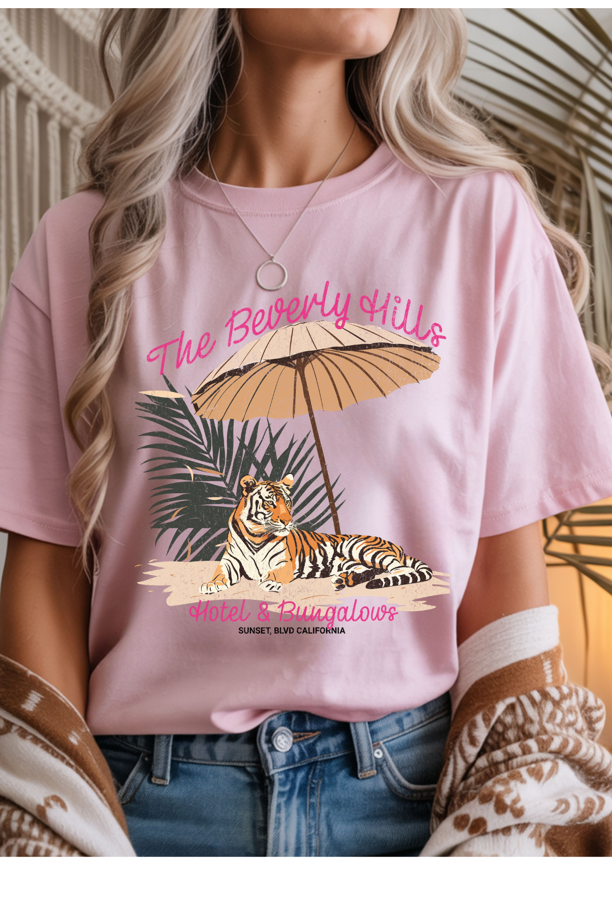 Wholesale Royal Queen - Beverly Hills #1 - Light Pink Gildan Tee